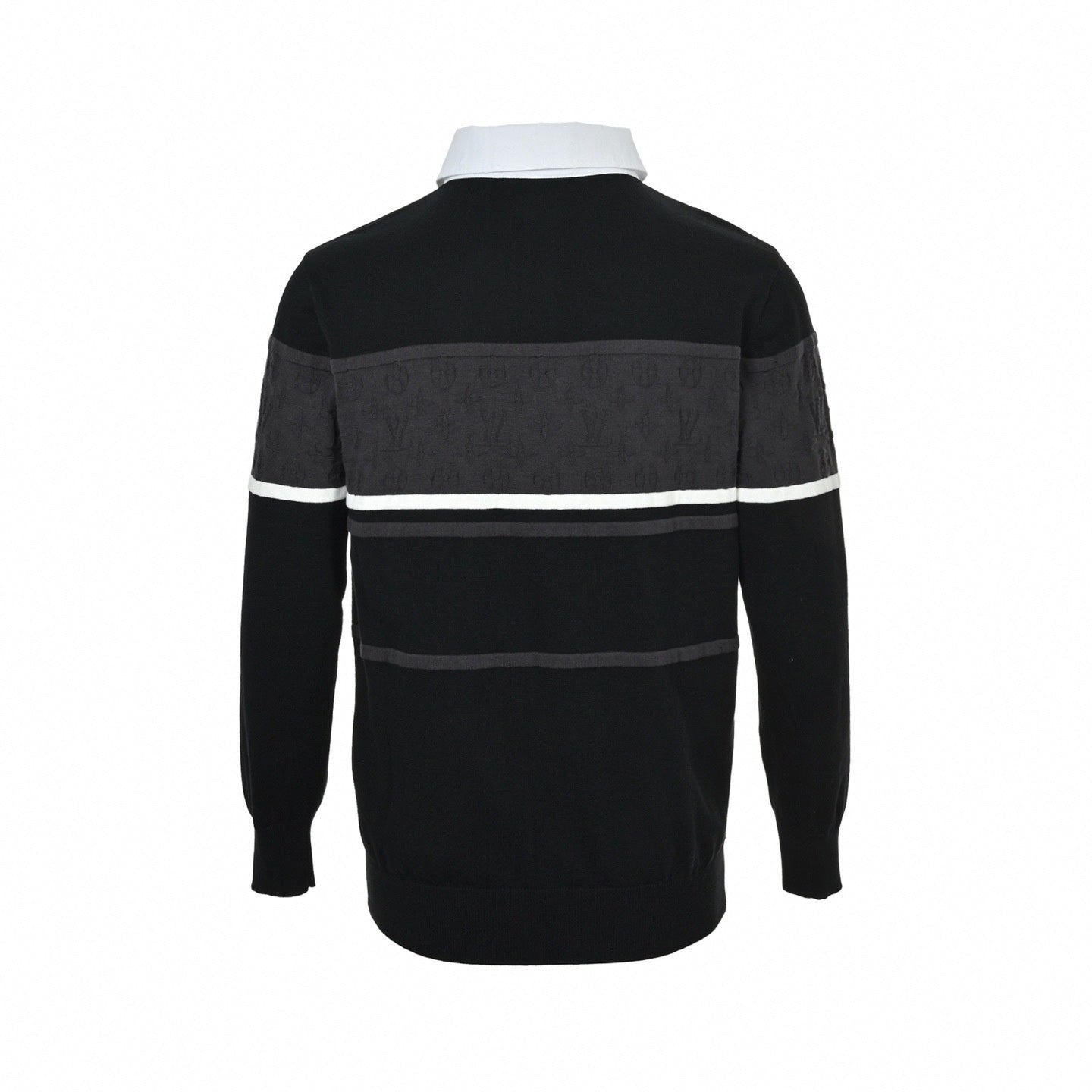 Monogram Band Long-Sleeve Rugby Polo | Black