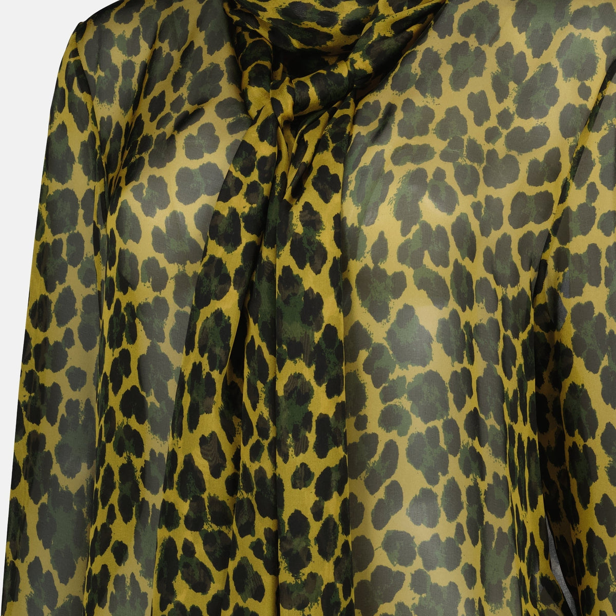 Leopard Print Bow Tie Blouse