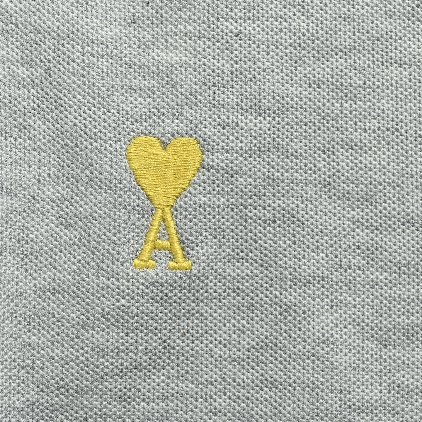 Striped Collar Polo | Heather Grey