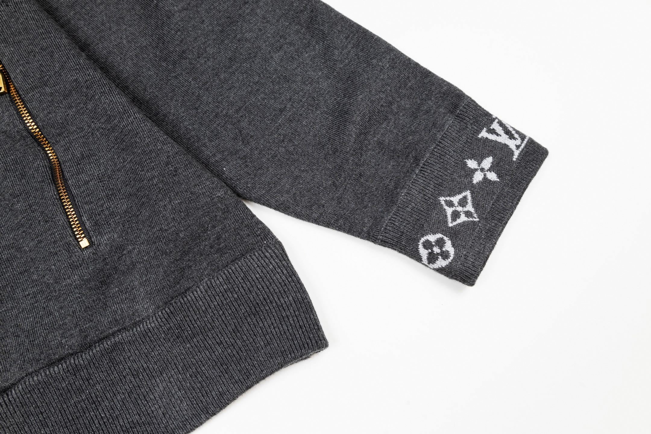 Monogram Trim Full-Zip Cardigan