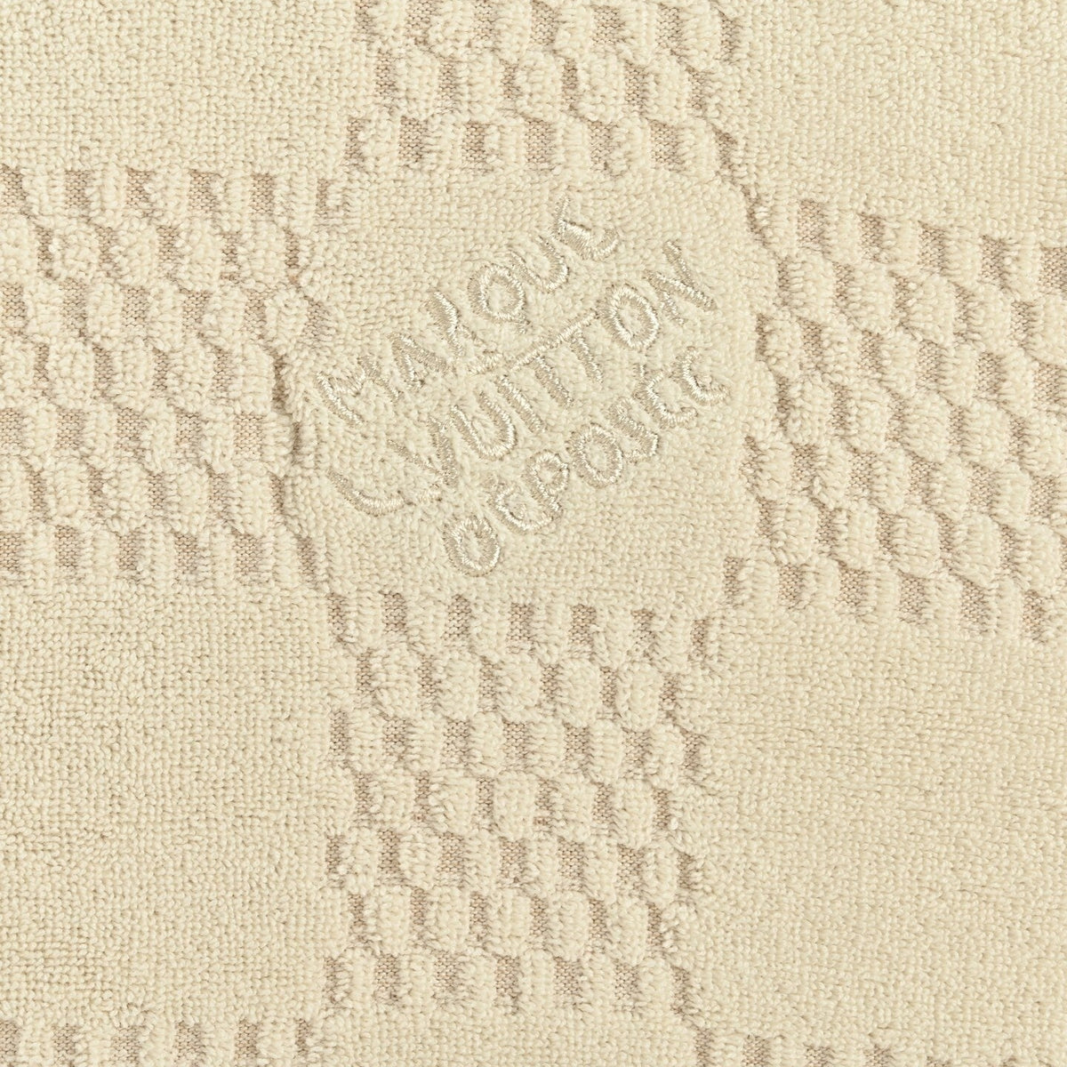 Damier Cotton Toweling Set | Beige