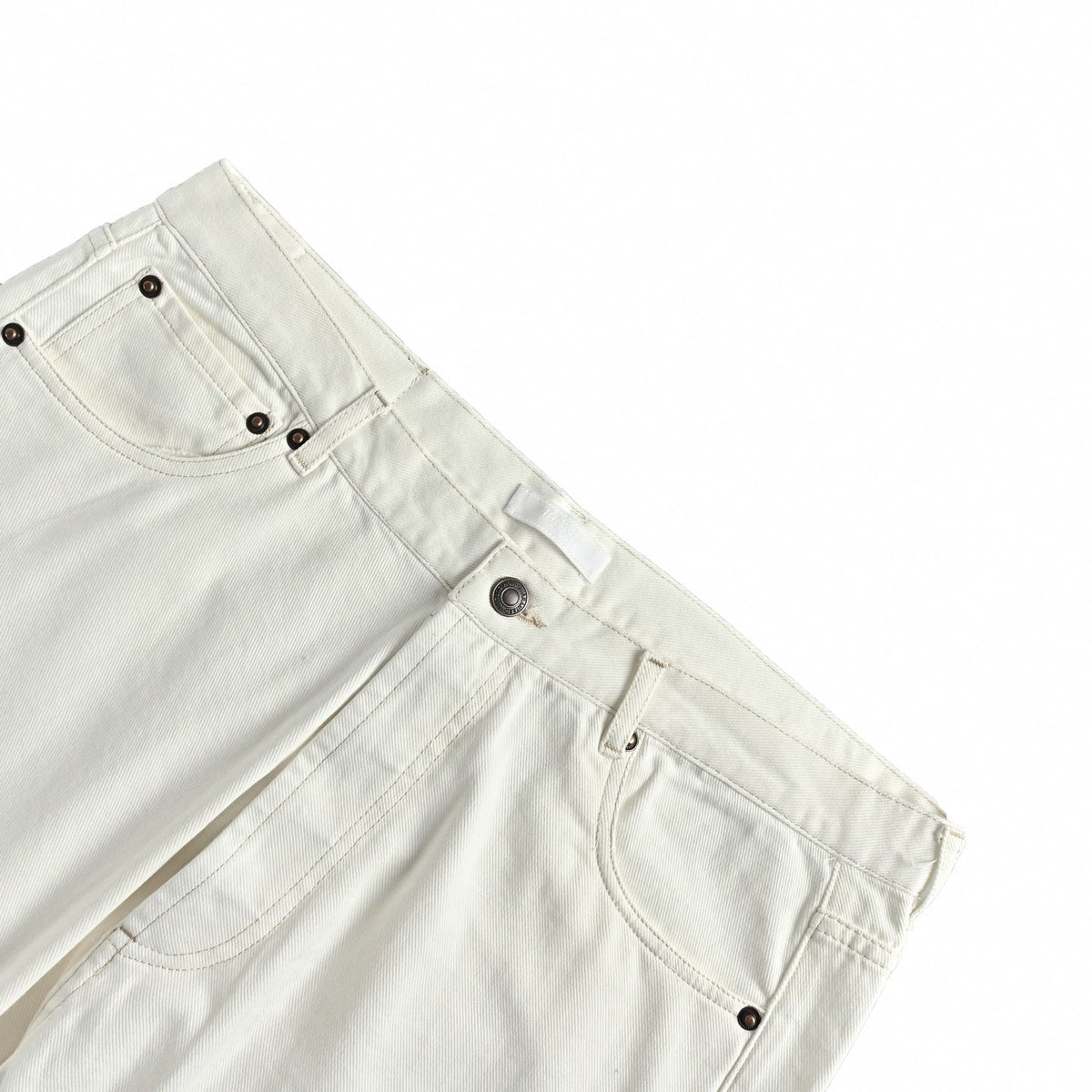 Straight-Leg Denim Jeans - White