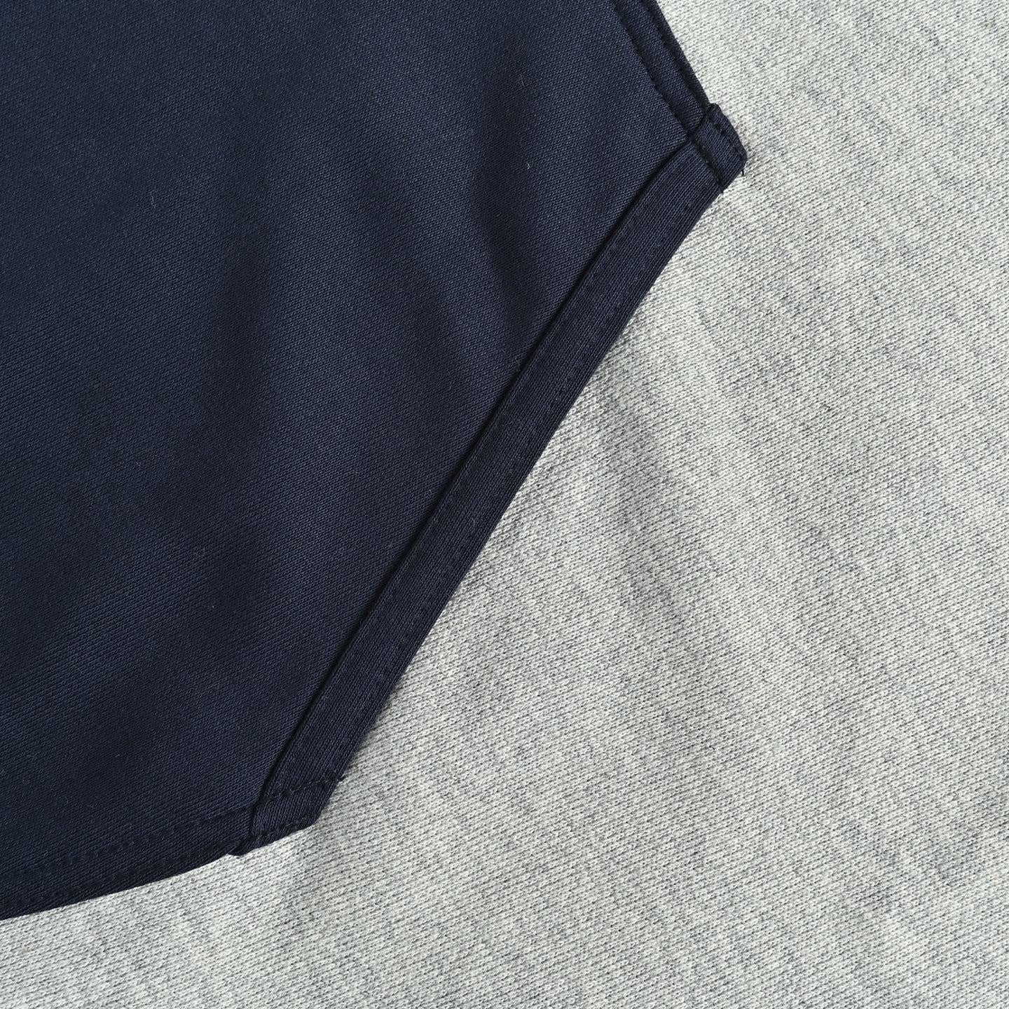 Contrast Pocket Crewneck Sweatshirt - Grey/Navy