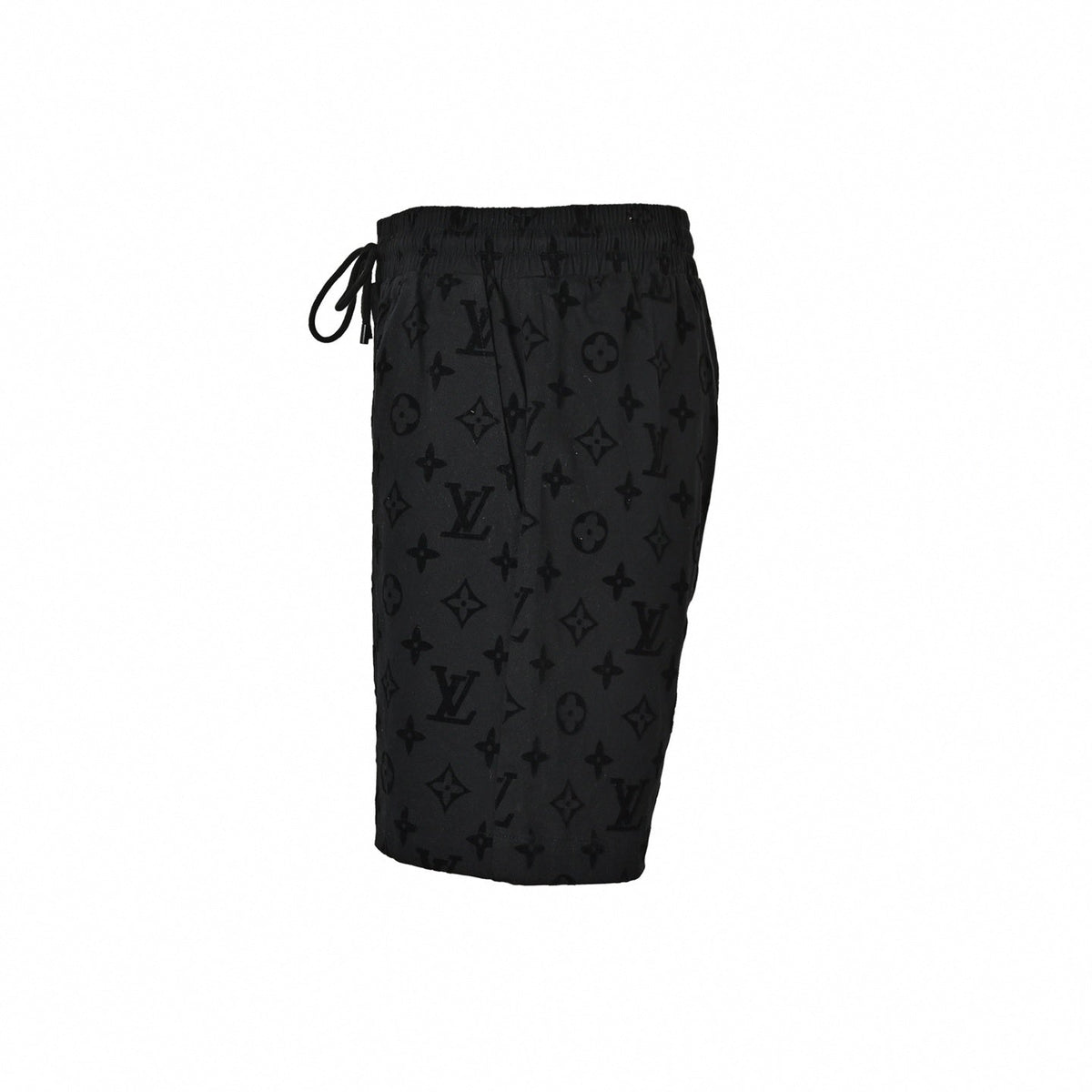 Flocked Monogram Shorts | Black