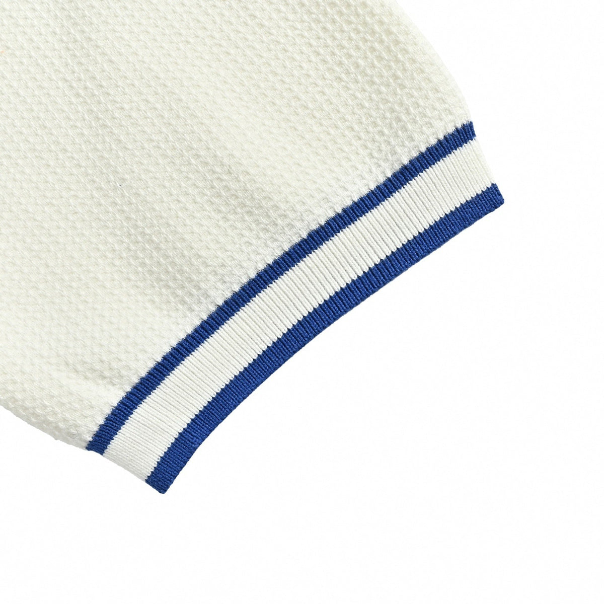 Contrast Trim Knit Shirt - White