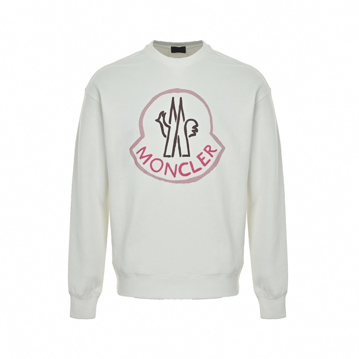 Sketch Logo Cotton Jersey Crewneck | White