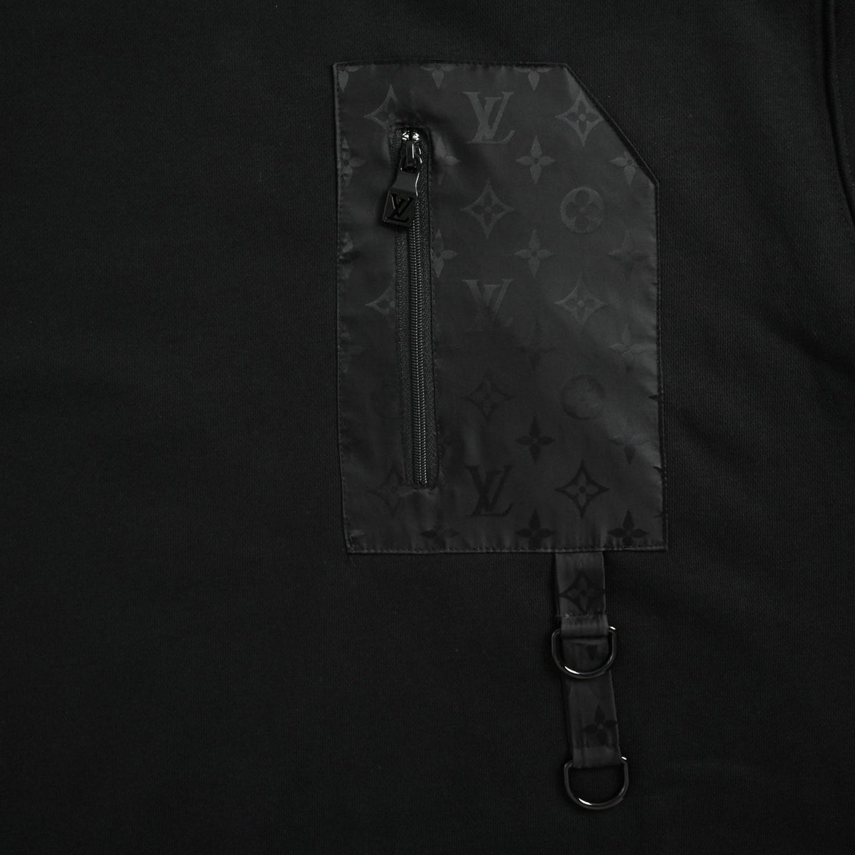 D-Ring Detail Monogram Sweatshirt - Black