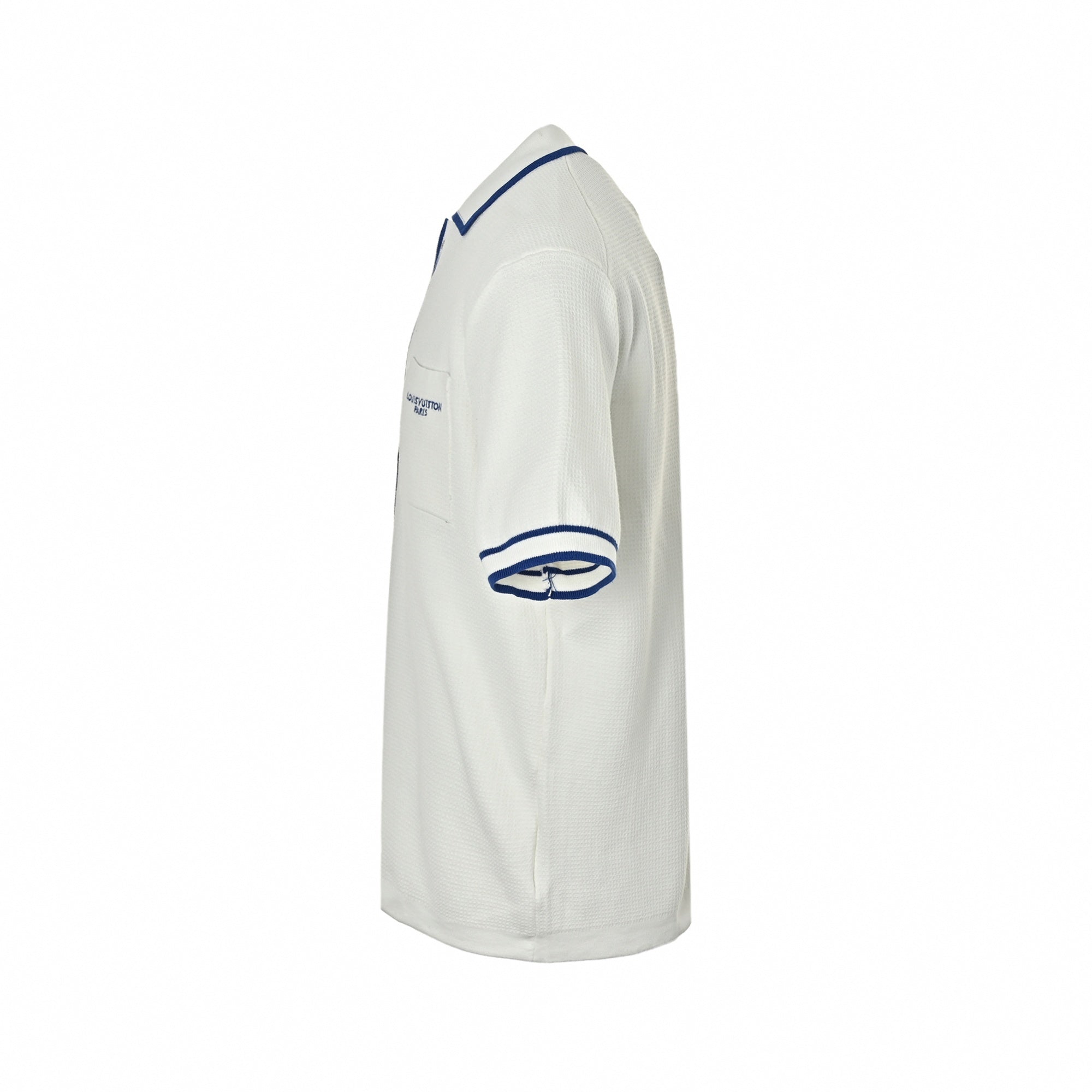 Contrast Trim Knit Shirt - White