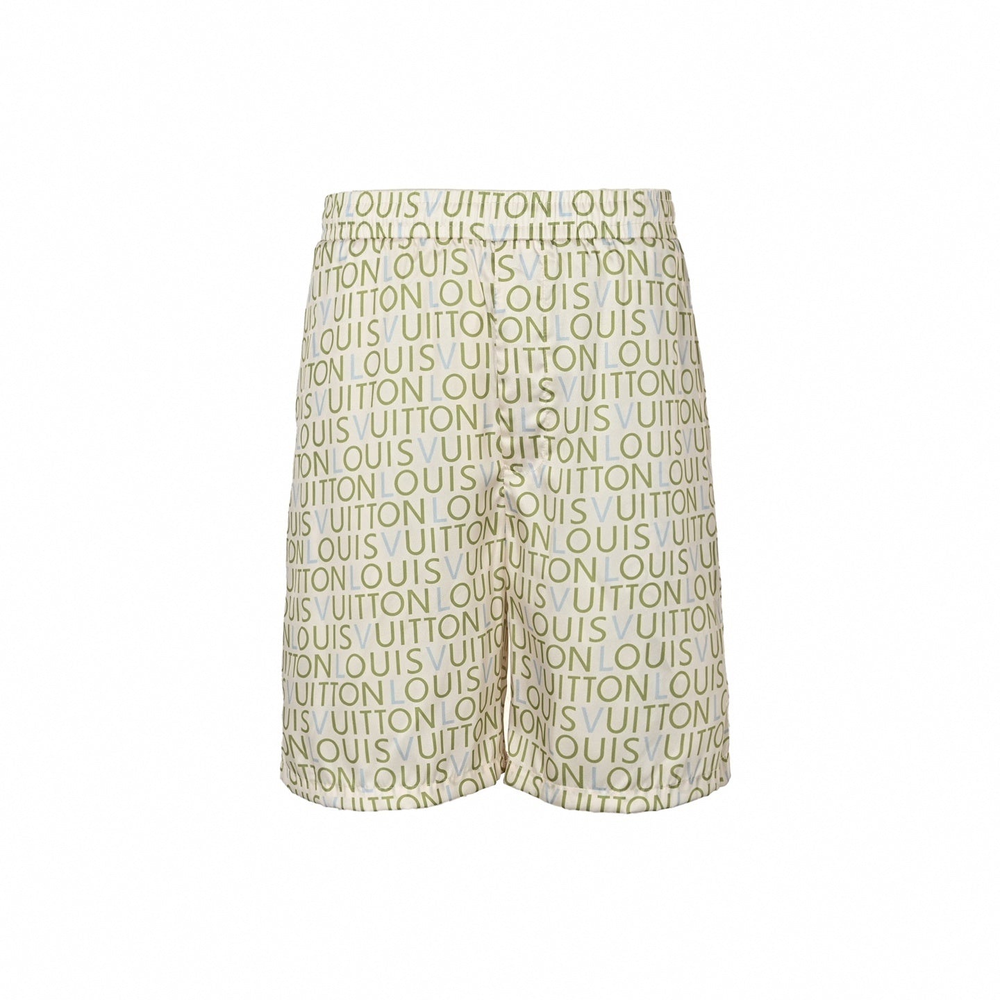 Typographic Print Shorts | Cream & Green