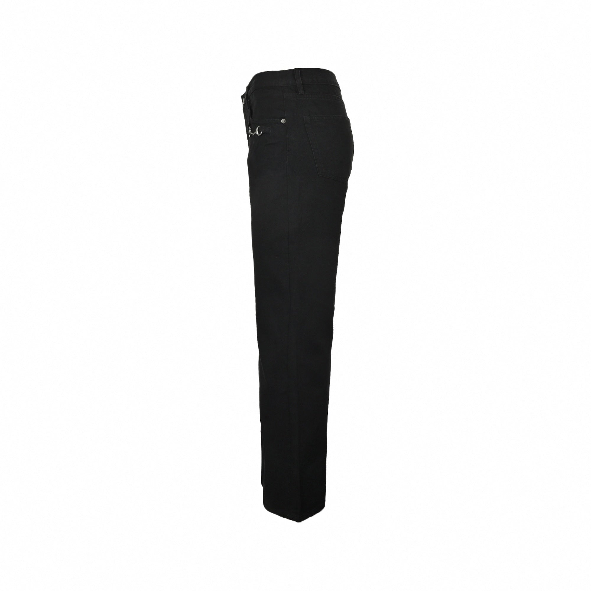 Horsebit Detail Jeans - Black
