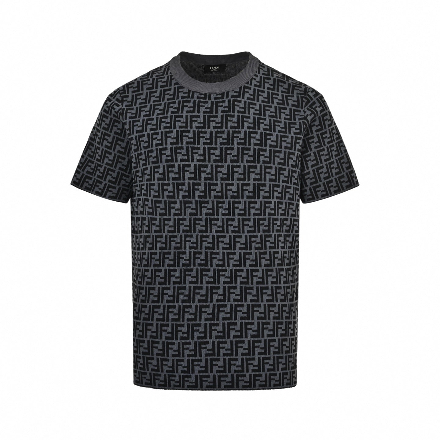 FF Monogram Knit T-Shirt - Black/Grey