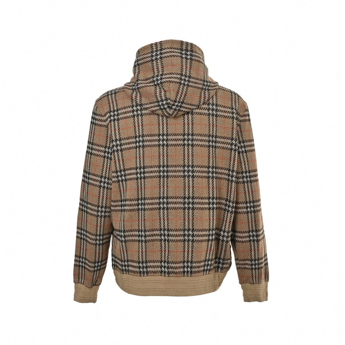 Vintage Check Jacquard Cotton Zip Hoodie | Archive Beige