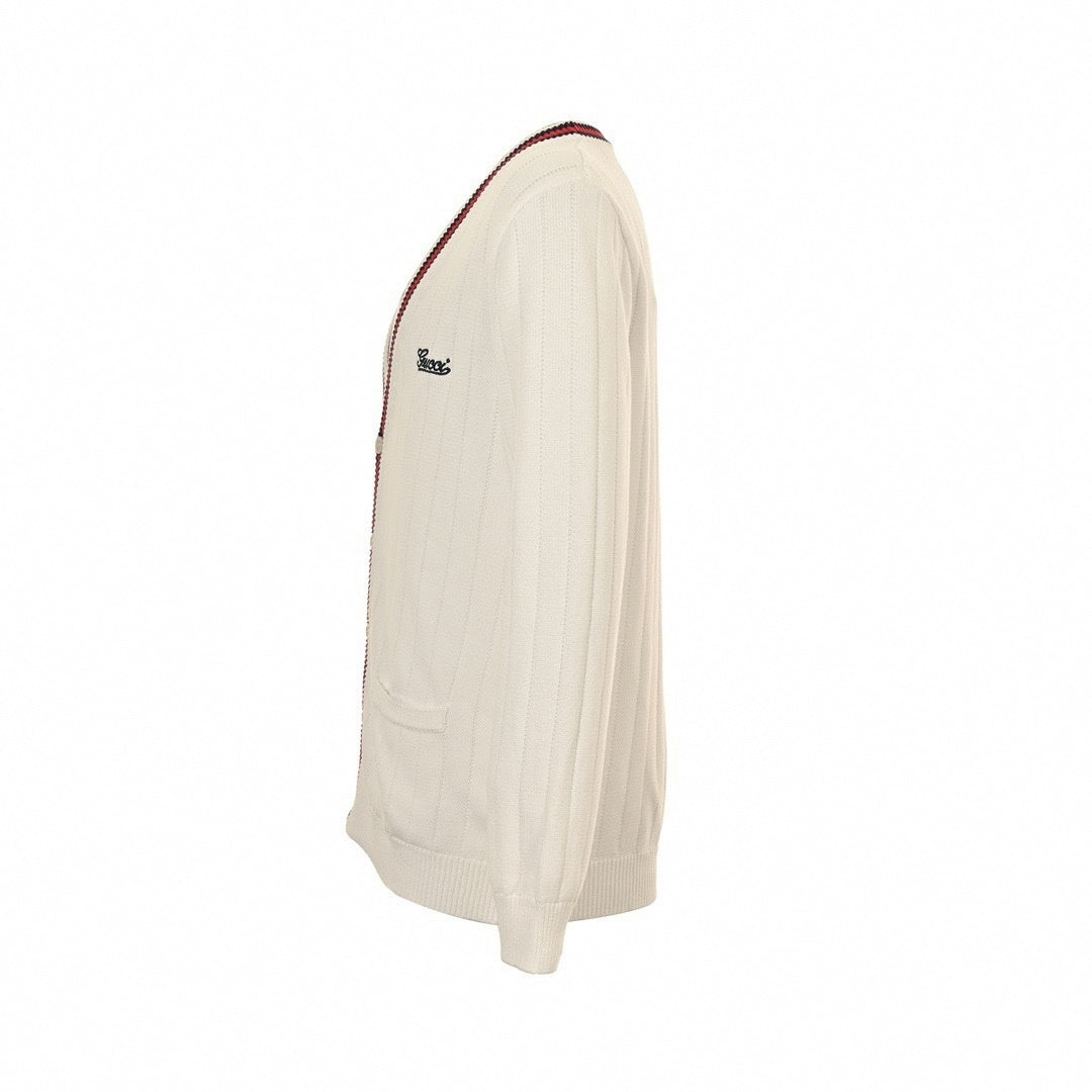 Web Trim Script Logo Cardigan