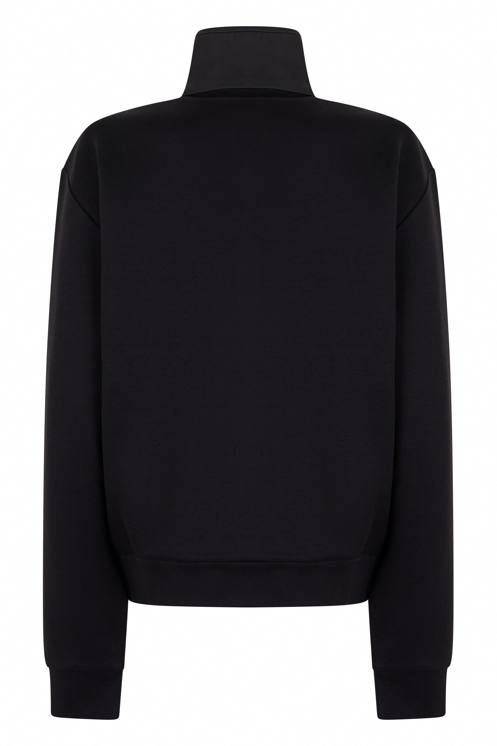 Paneled Zip-Up Sweatshirt | Black