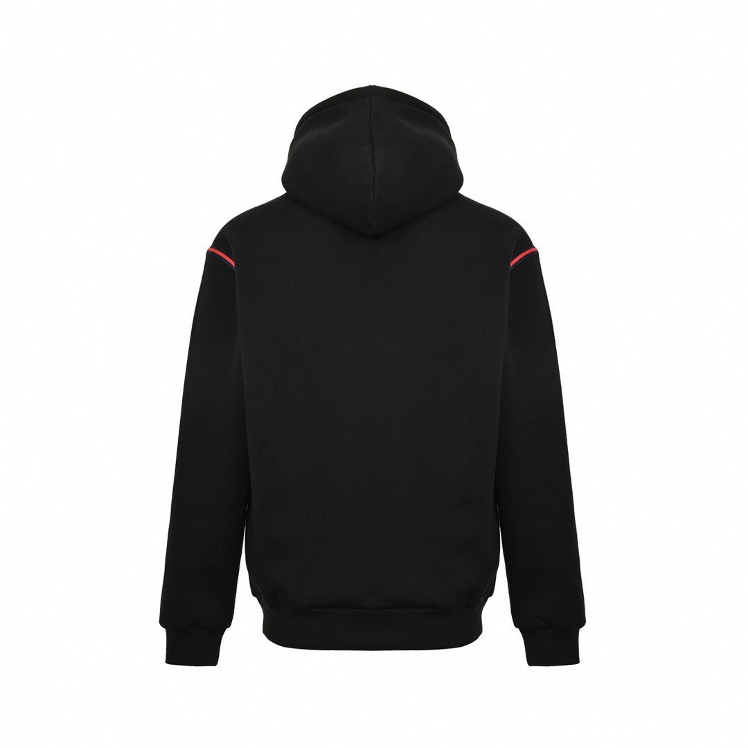 Web Stripe Detail Hoodie - Black