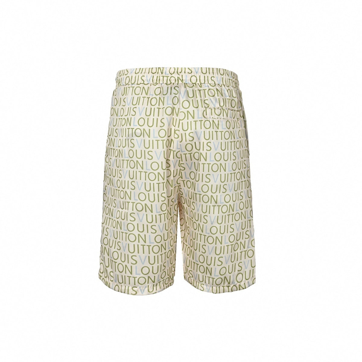 Typographic Print Shorts | Cream & Green