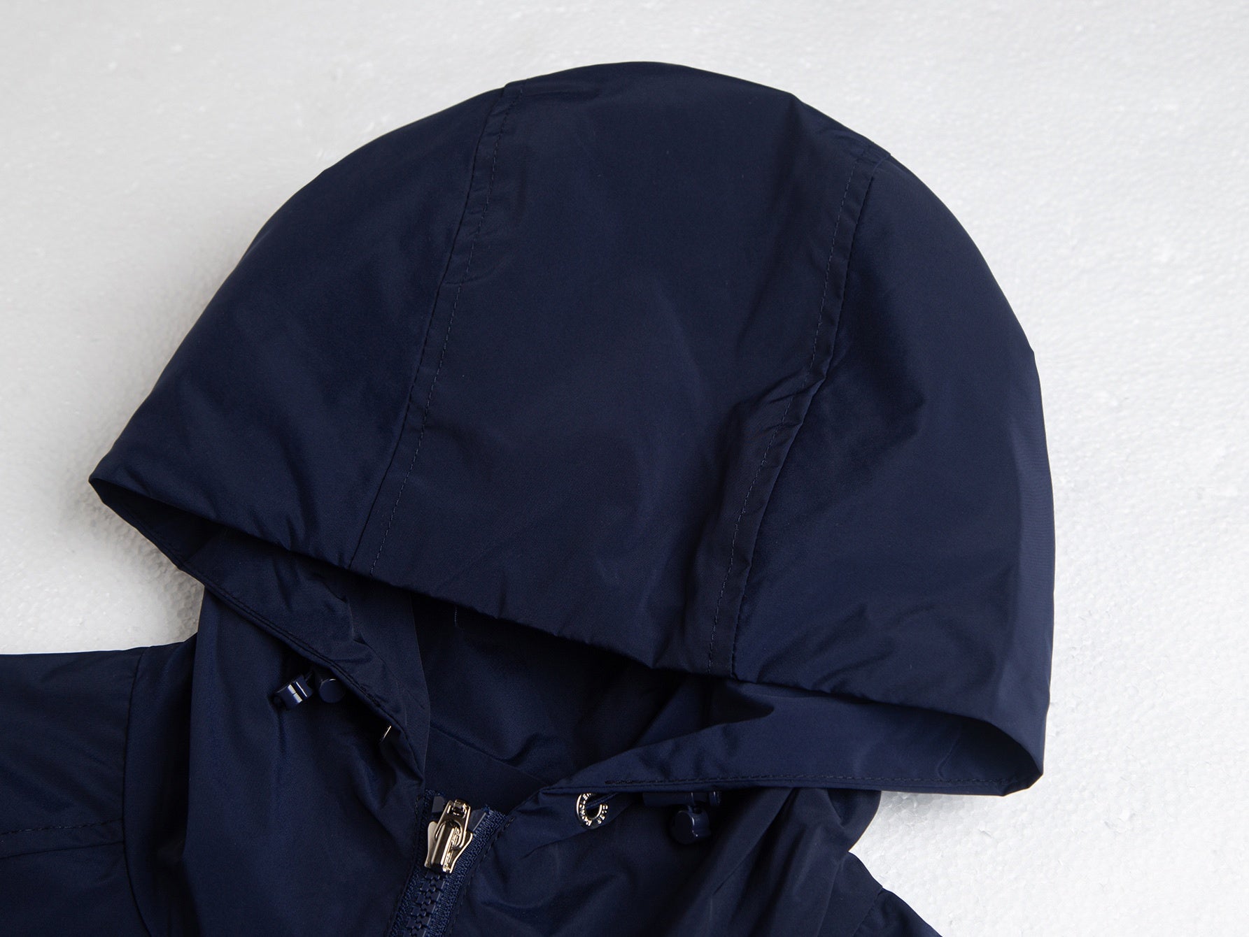 Tri-Color Stripe Hooded Windbreaker | Navy
