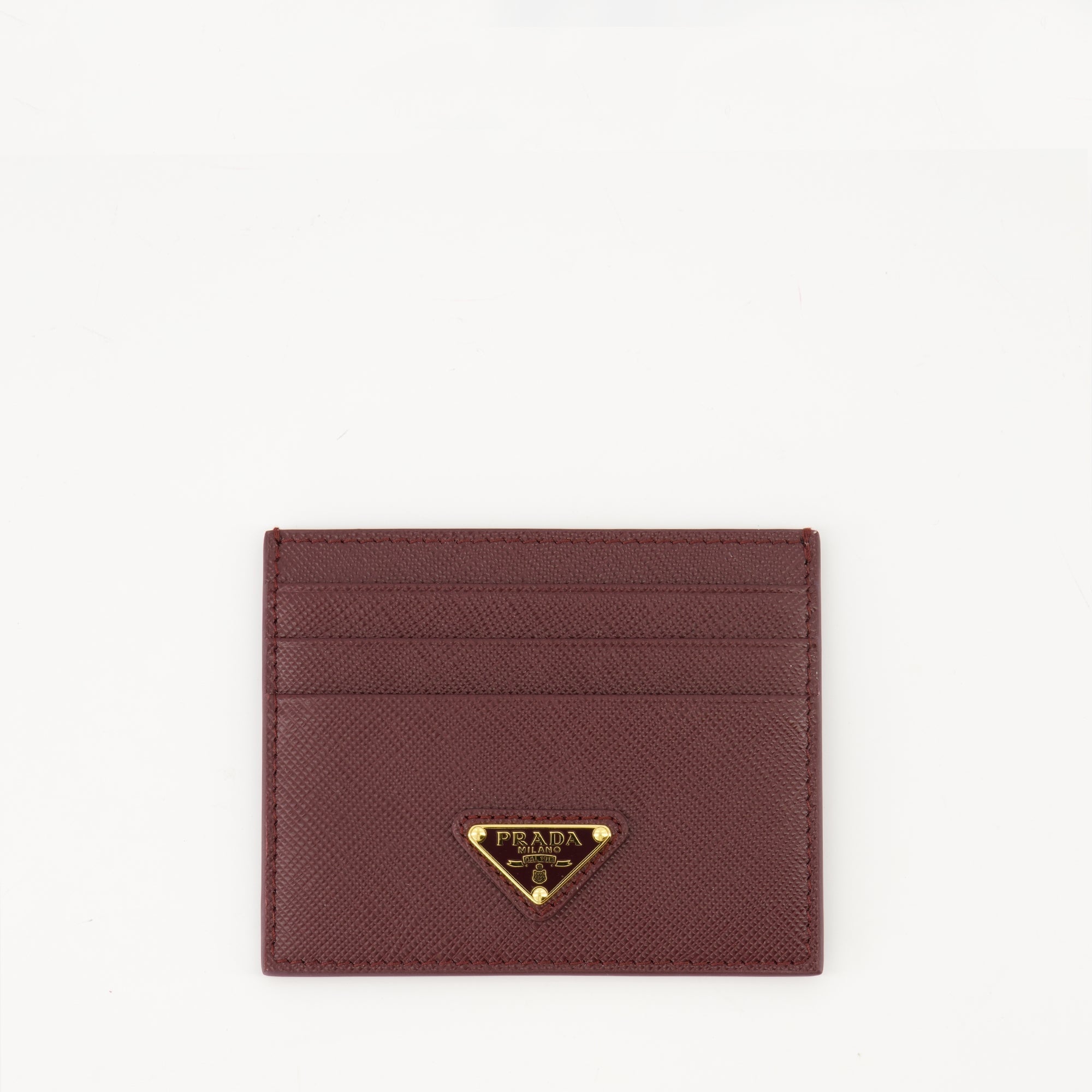 Saffiano Leather Card Holder | Bordeaux