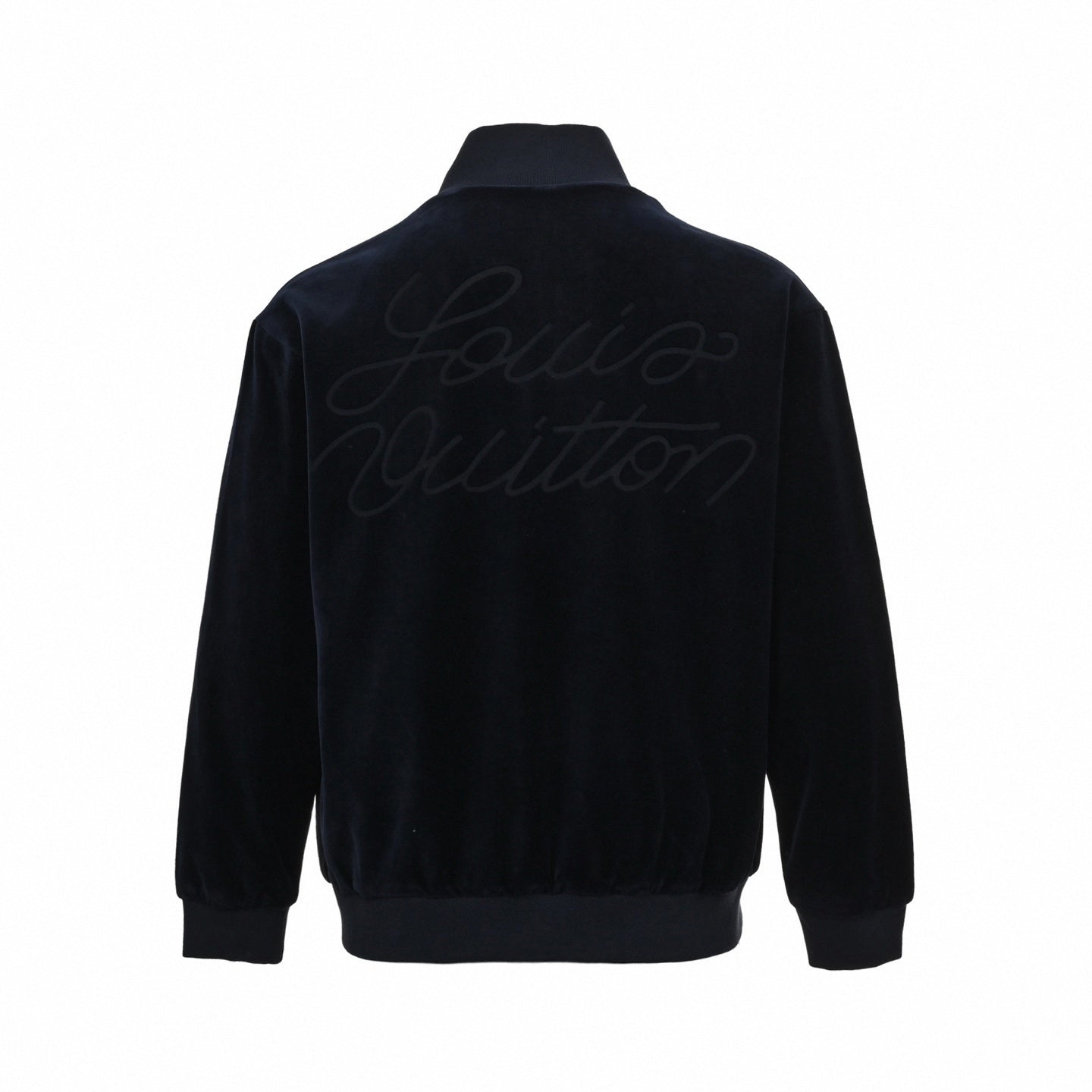 Velour Script Logo Zip-Up Jacket