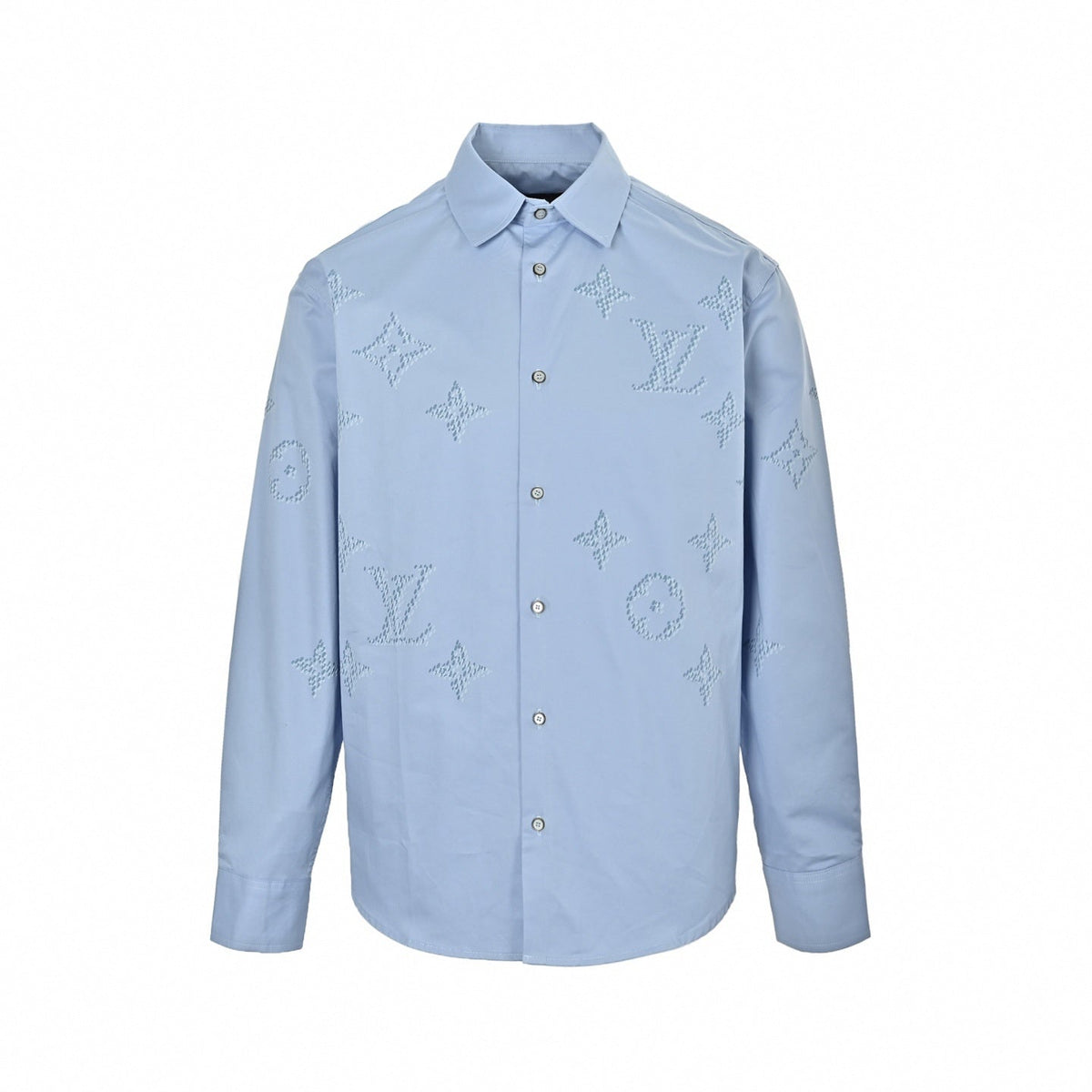 Light Blue Pointillism Monogram Button-Down