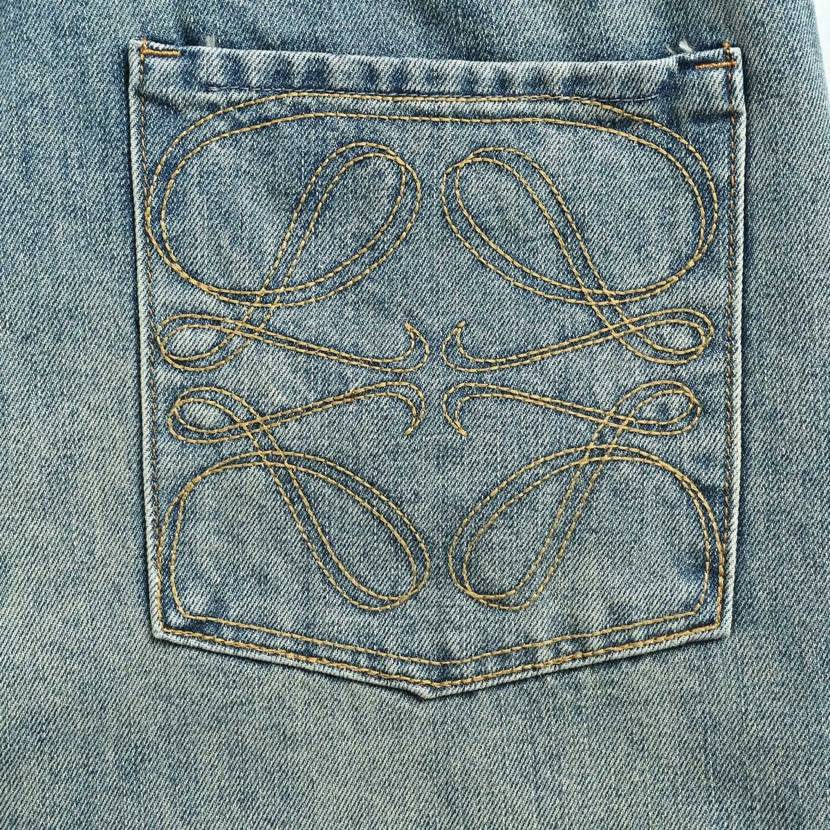 Anagram Embroidered Jeans - Light Vintage Blue