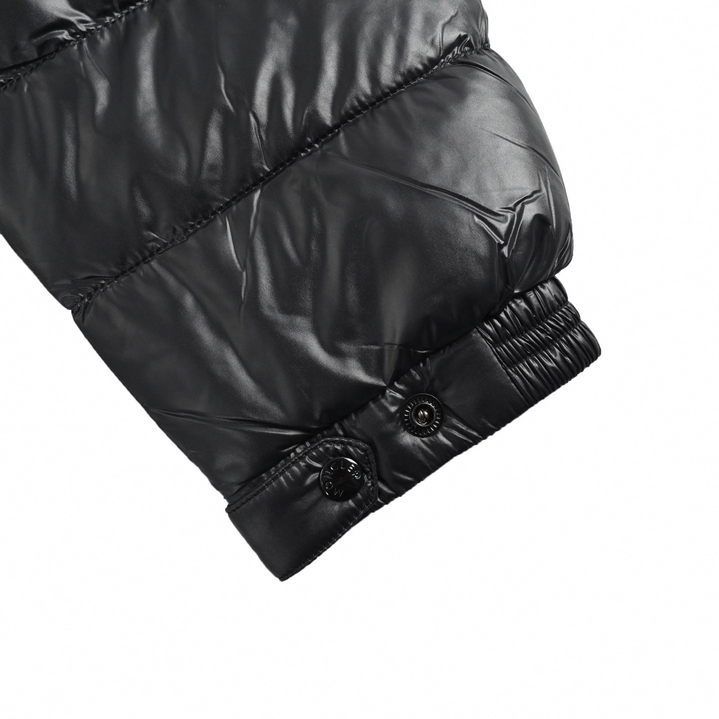 Glossy Quilted Puffer Jacket | Black