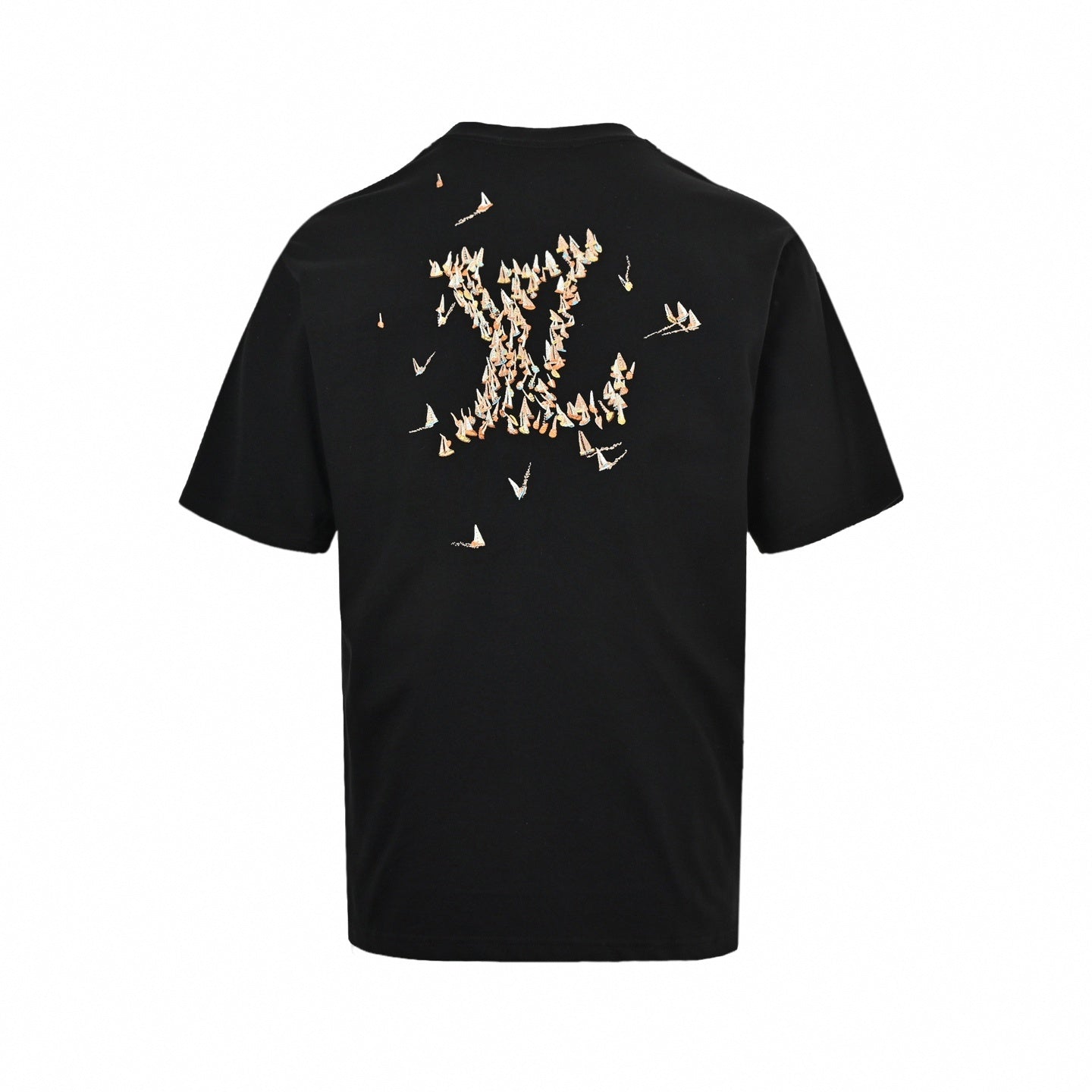 Embroidered Sailboat LV Logo T-Shirt - Black
