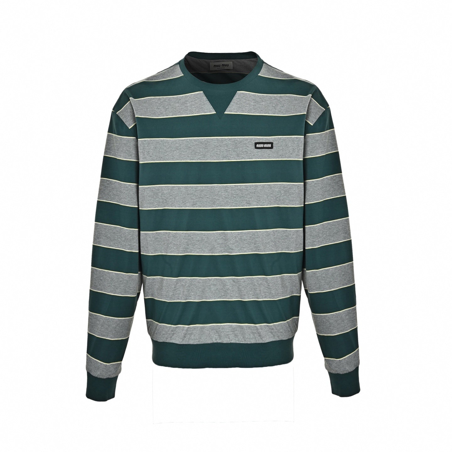 Striped Chest Logo Sweatshirt - Green/Grey