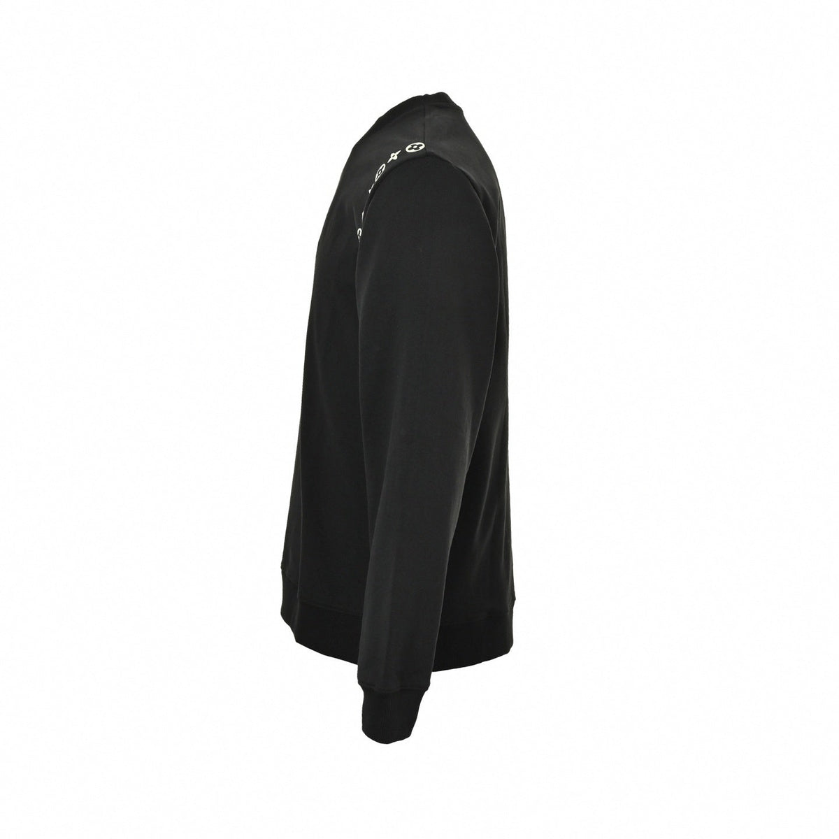 Embroidered Monogram Sleeve Sweatshirt | Black