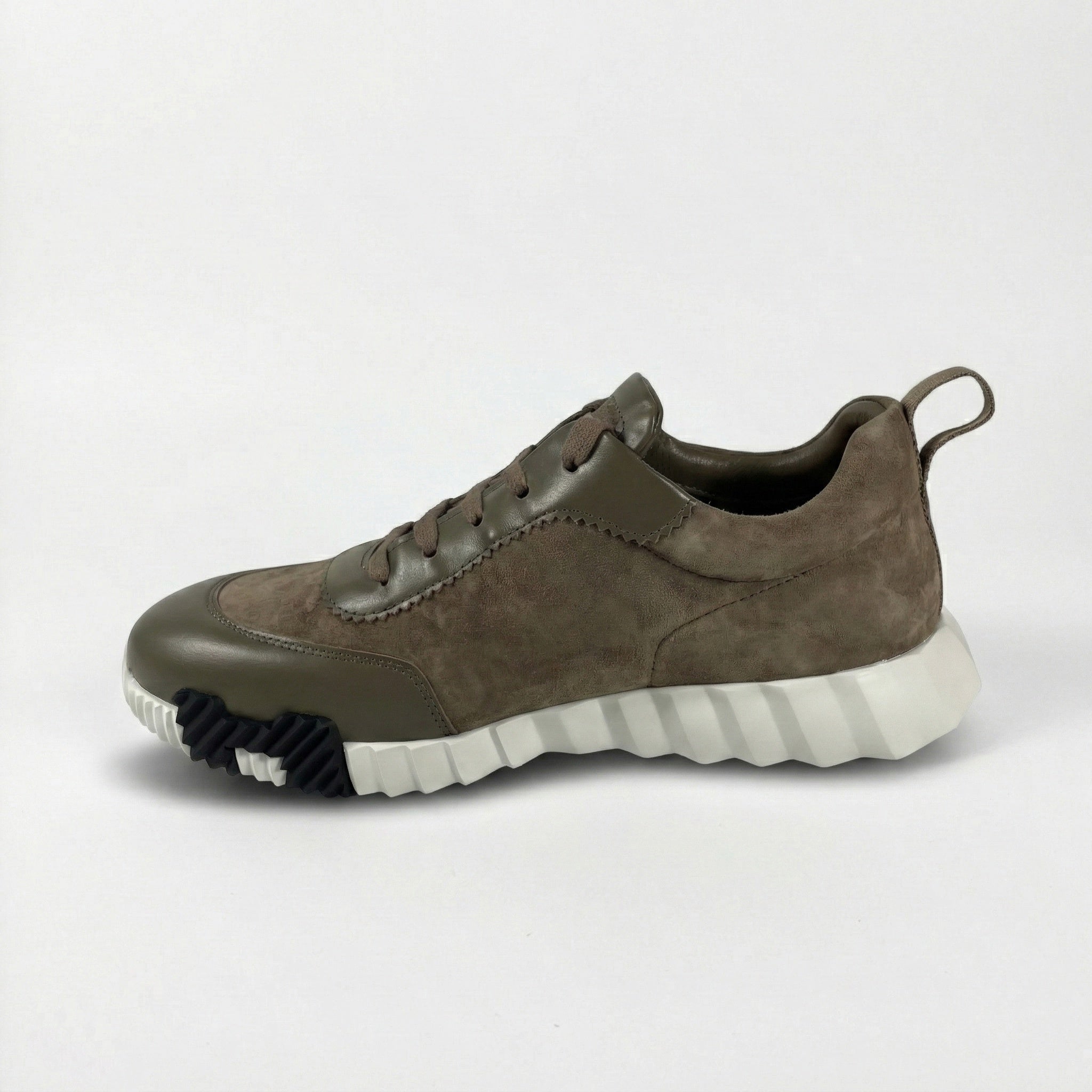 Bouncing Sneakers - Khaki & Brown Suede