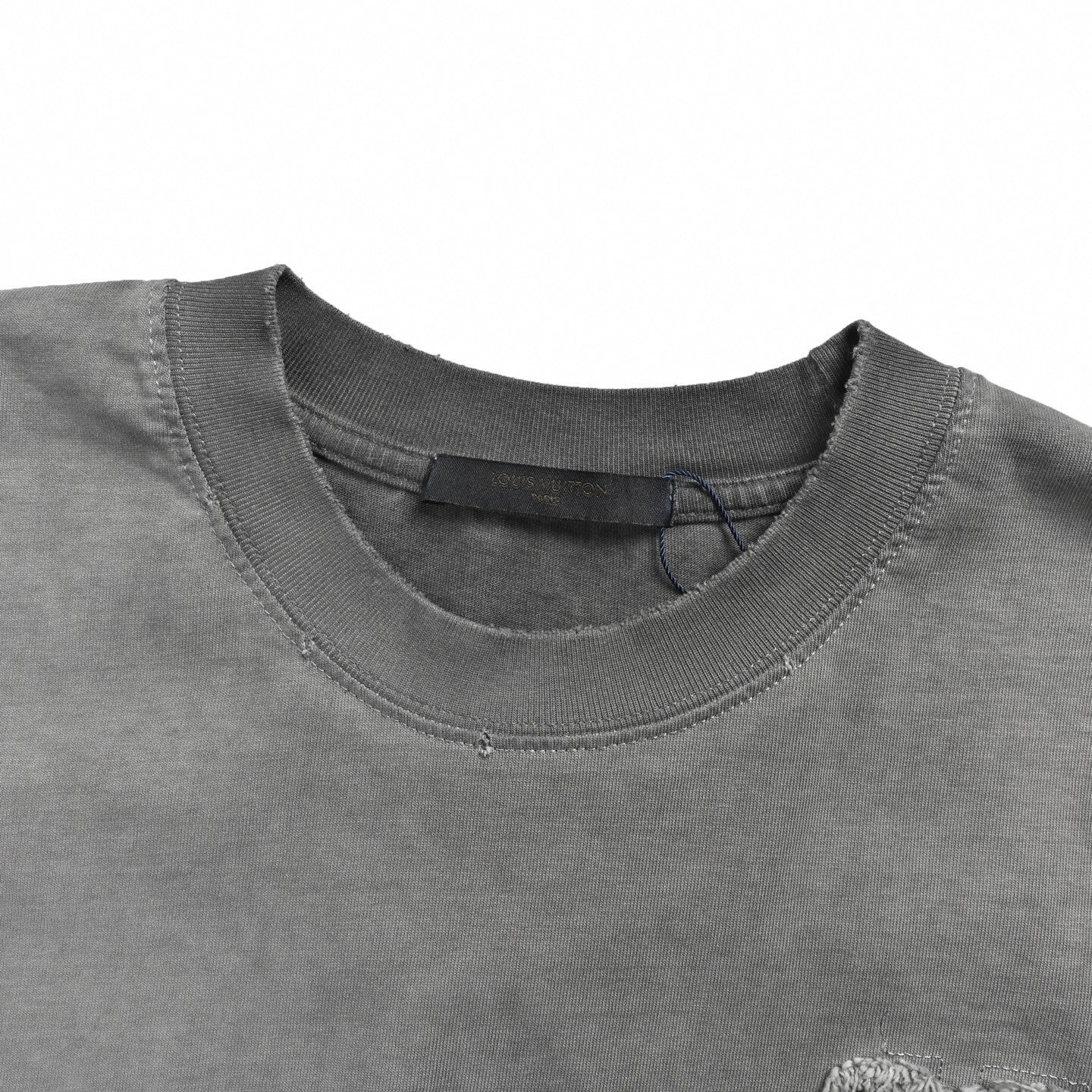 Distressed "LV" Graphic T-Shirt | Washed Grey