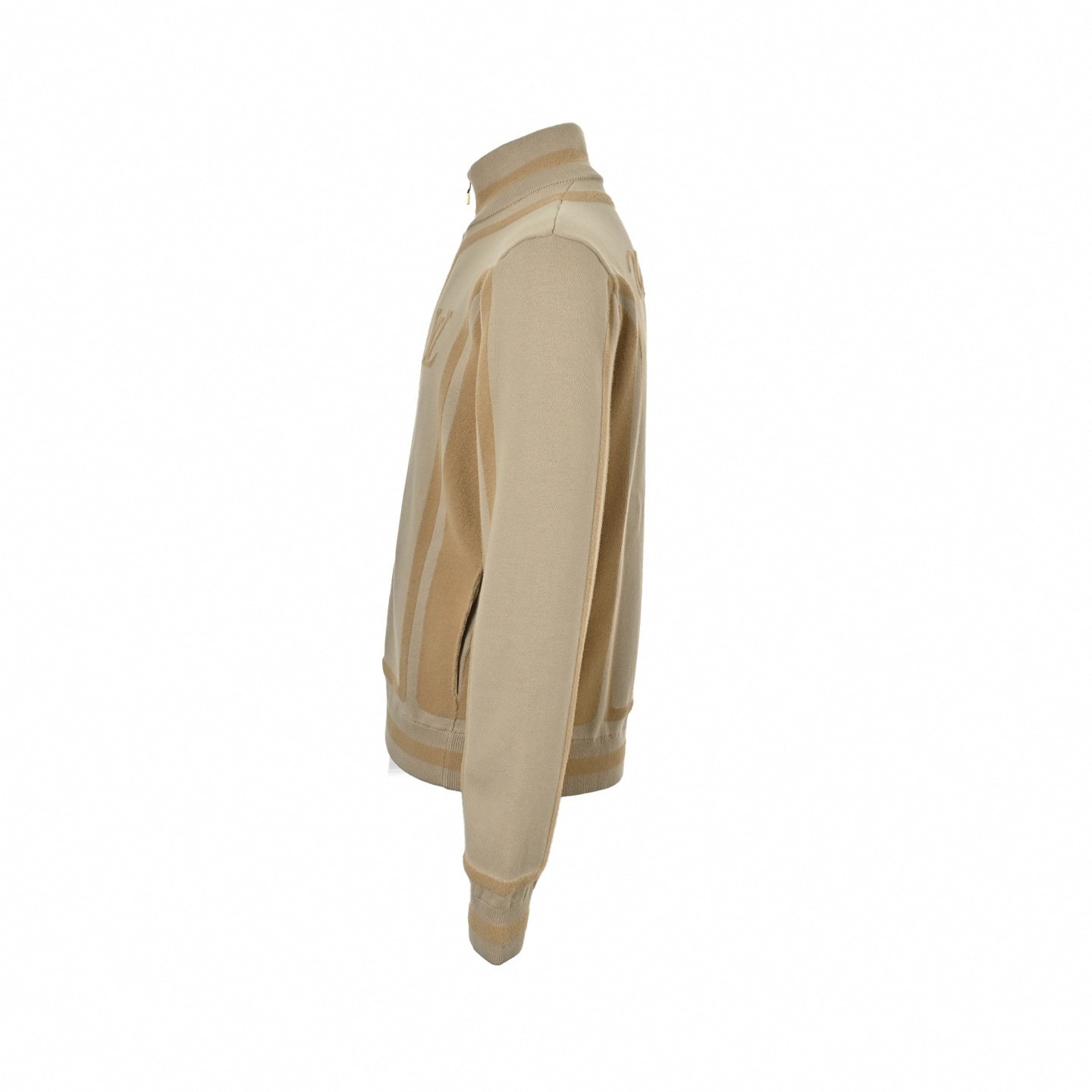 Script Textured Knit Cardigan | Beige
