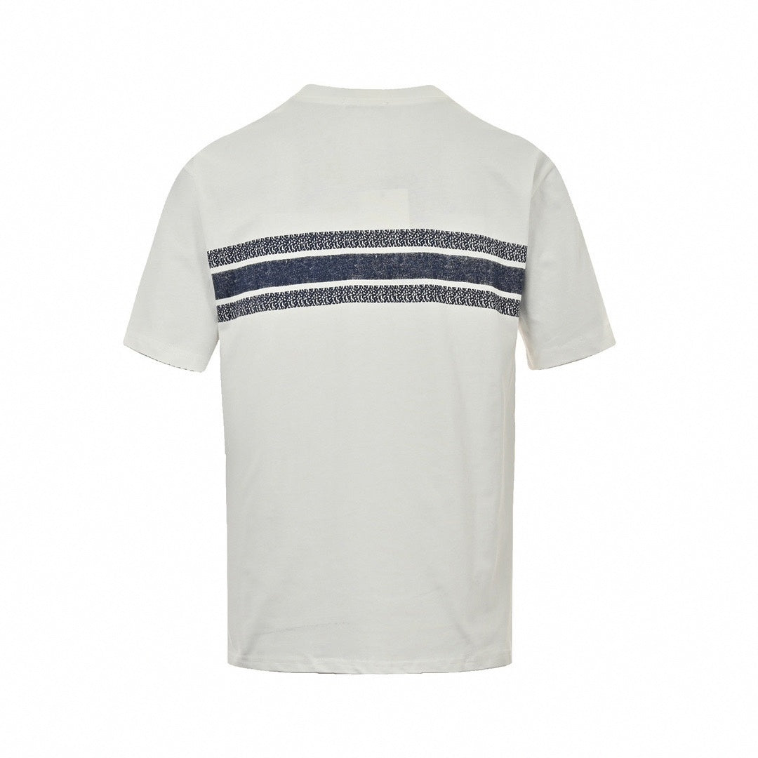 Jacquard Stripe Logo T-Shirt | White