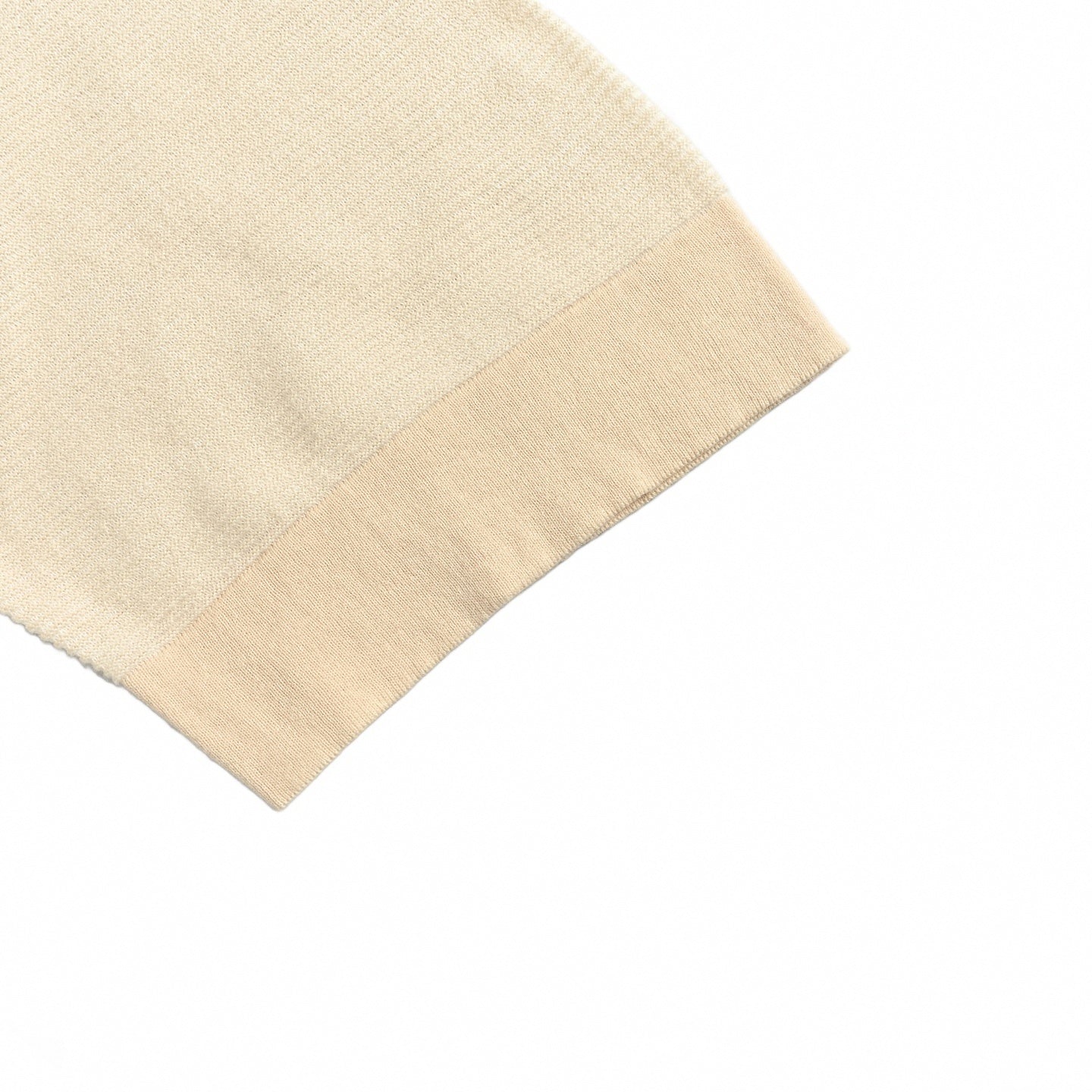 Geometric Knit T-Shirt - Beige
