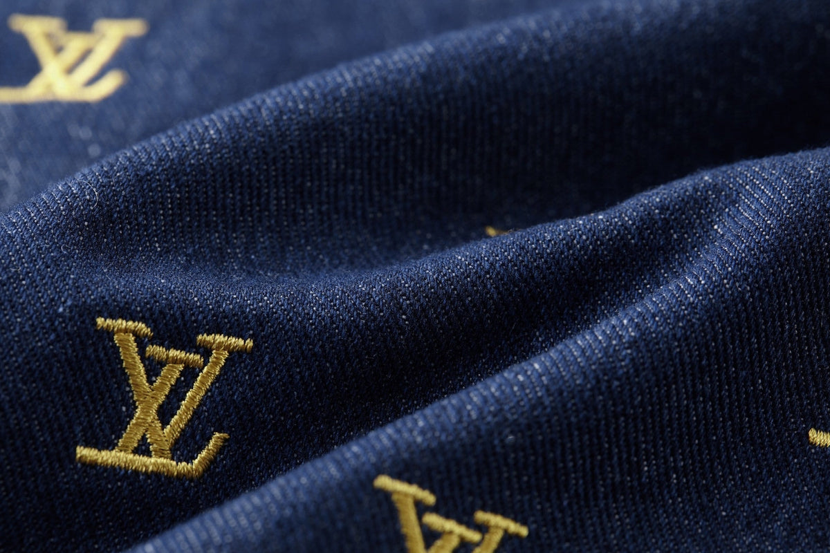 Gold Monogram Denim Jacket | Indigo
