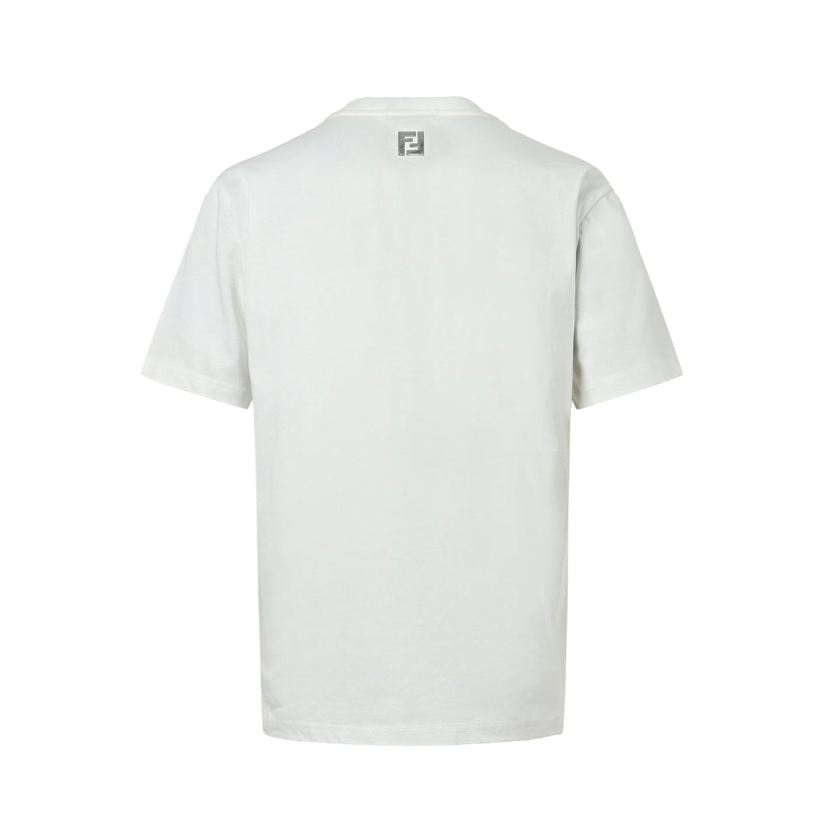 Geometric Embroidered Patch T-Shirt | White