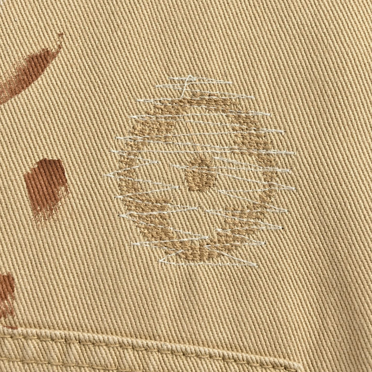 Painted Canvas Carpenter Shorts | Beige