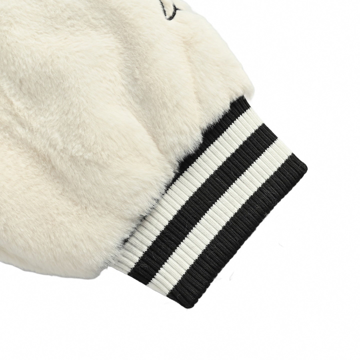 Faux Fur Horseshoe Logo Varsity Jacket
