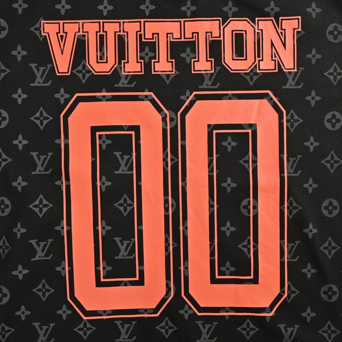 Monogram Athletic Jersey T-Shirt - Black/Orange