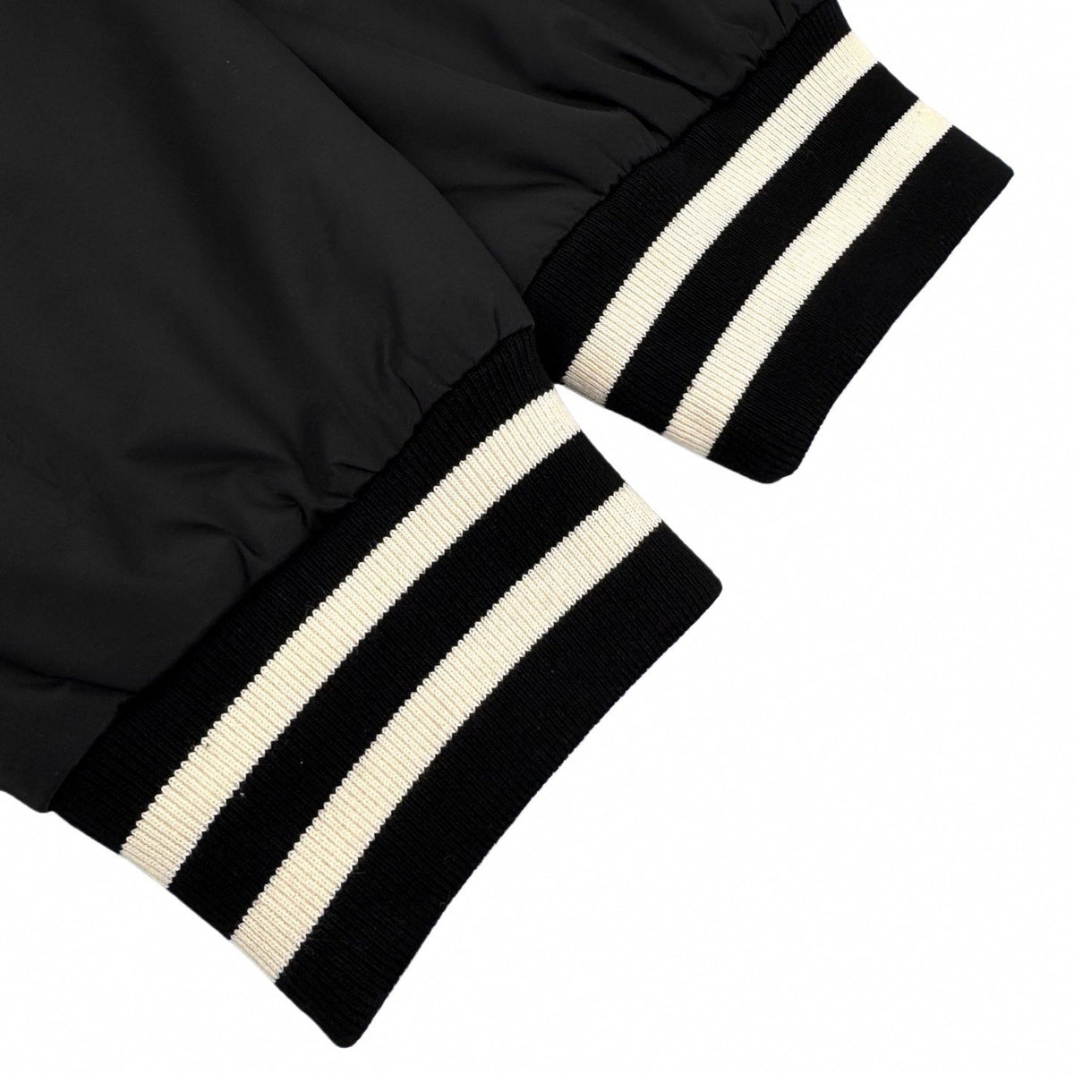 Triomphe Logo Striped Satin Jacket | Black