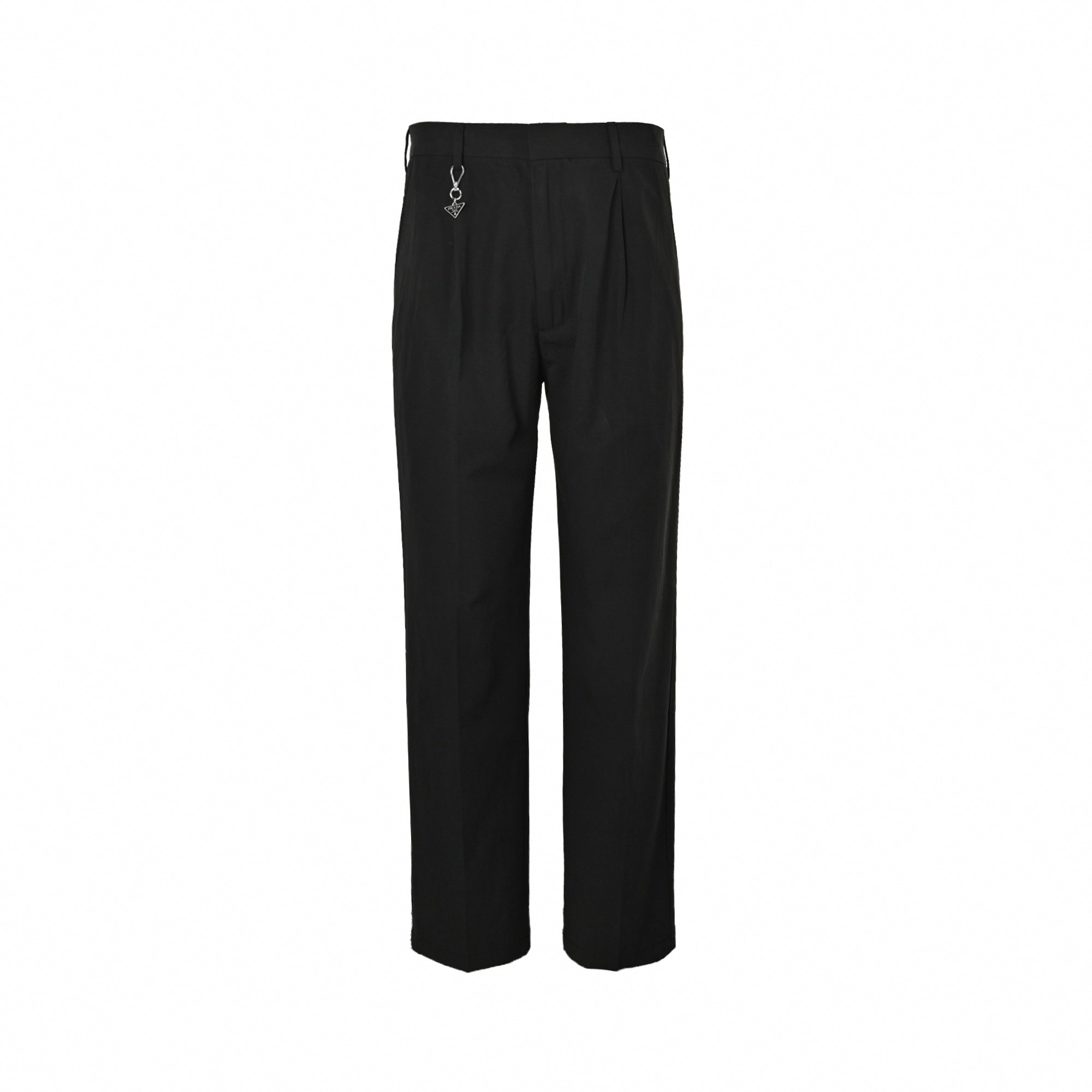 Gabardine Trousers with Triangle Logo | Black
