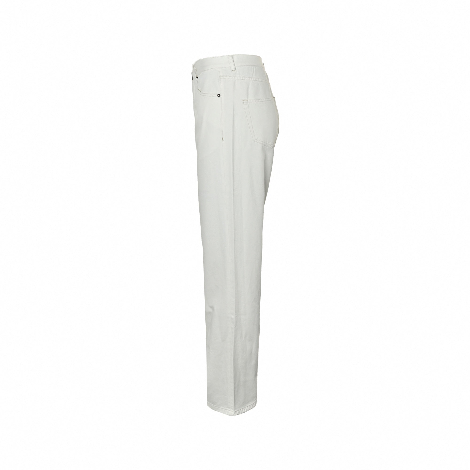 Straight-Leg Denim Jeans - White