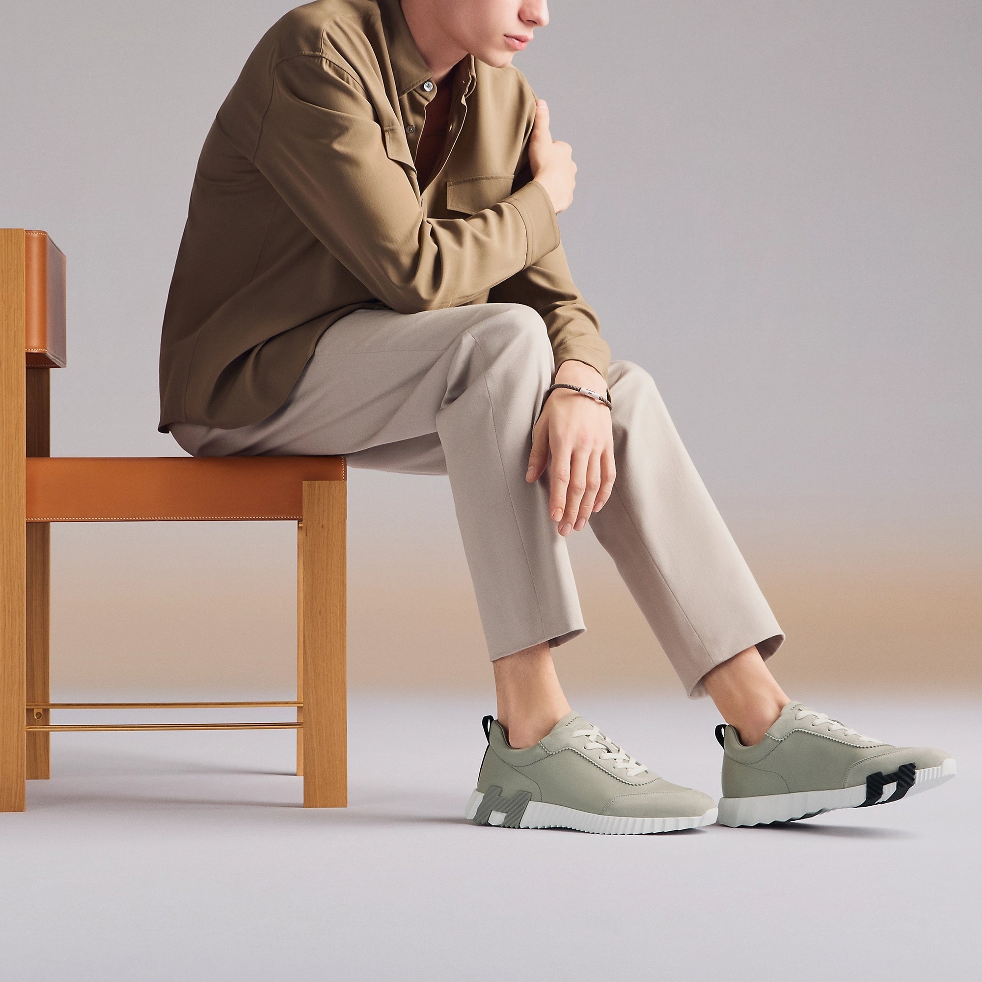 Bouncing Sneaker - Sage Grey/White