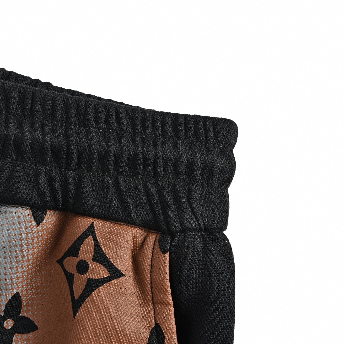 Halftone Monogram Track Shorts | Brown & Black
