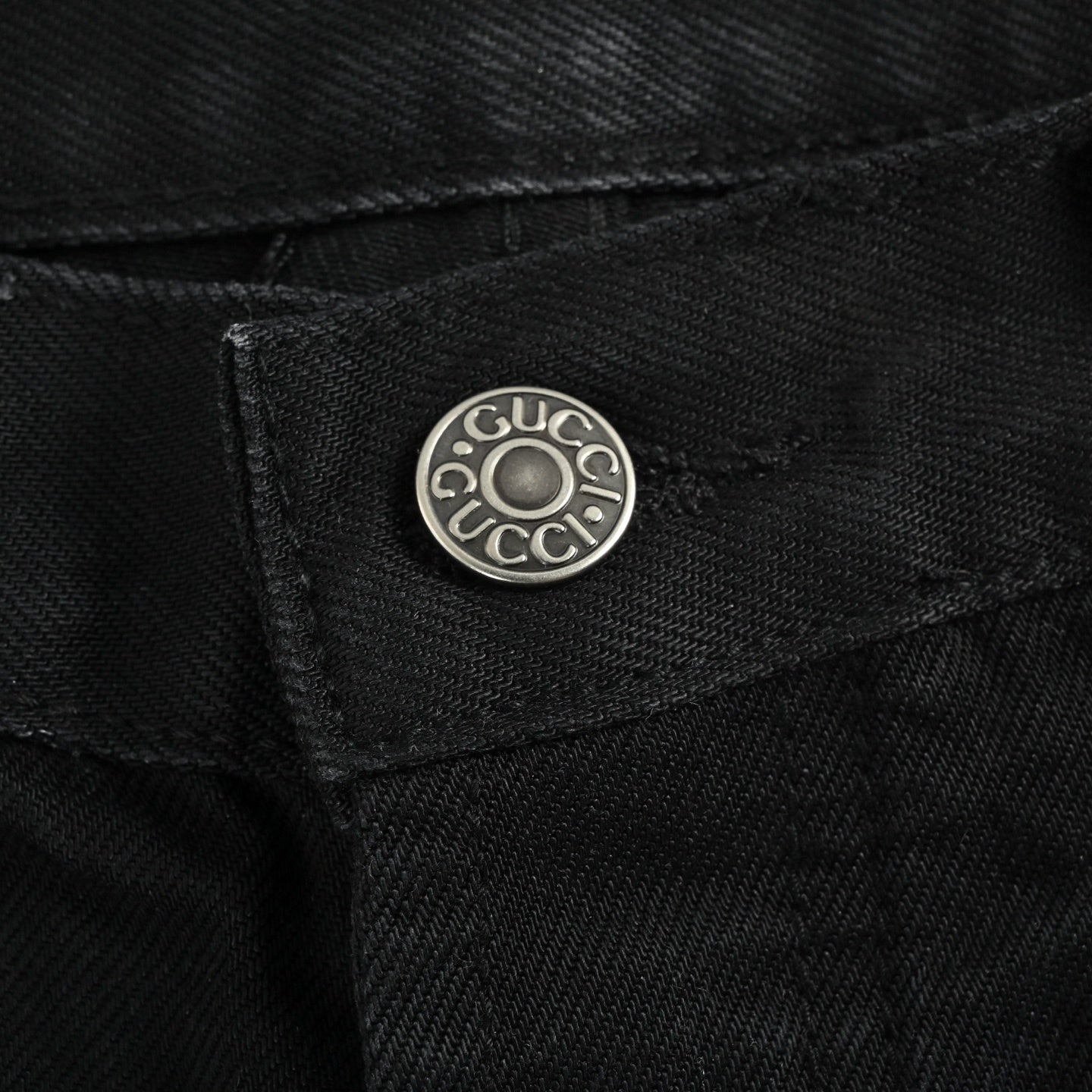 Horsebit Detail Jeans - Black