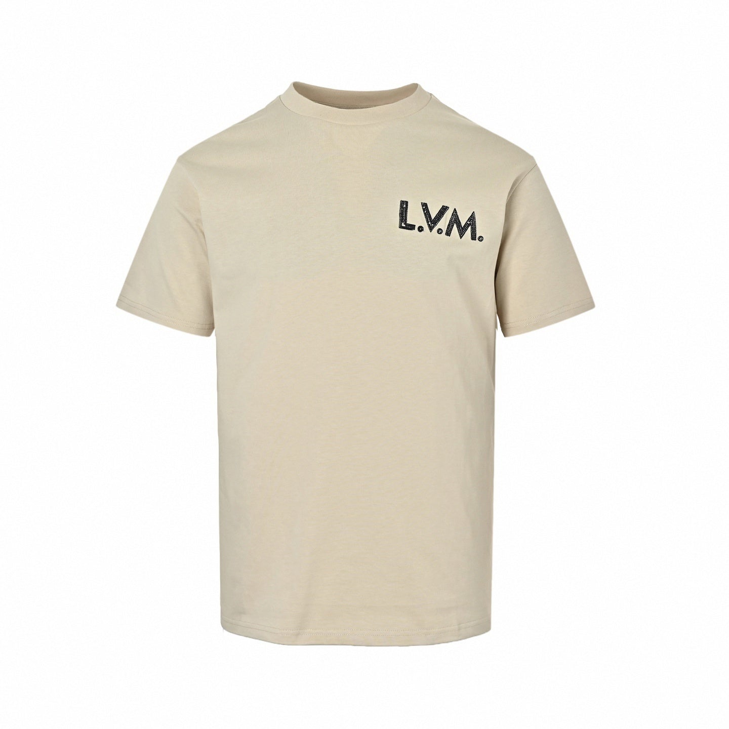 L.V.M. & Embroidered Logo T-Shirt | Beige