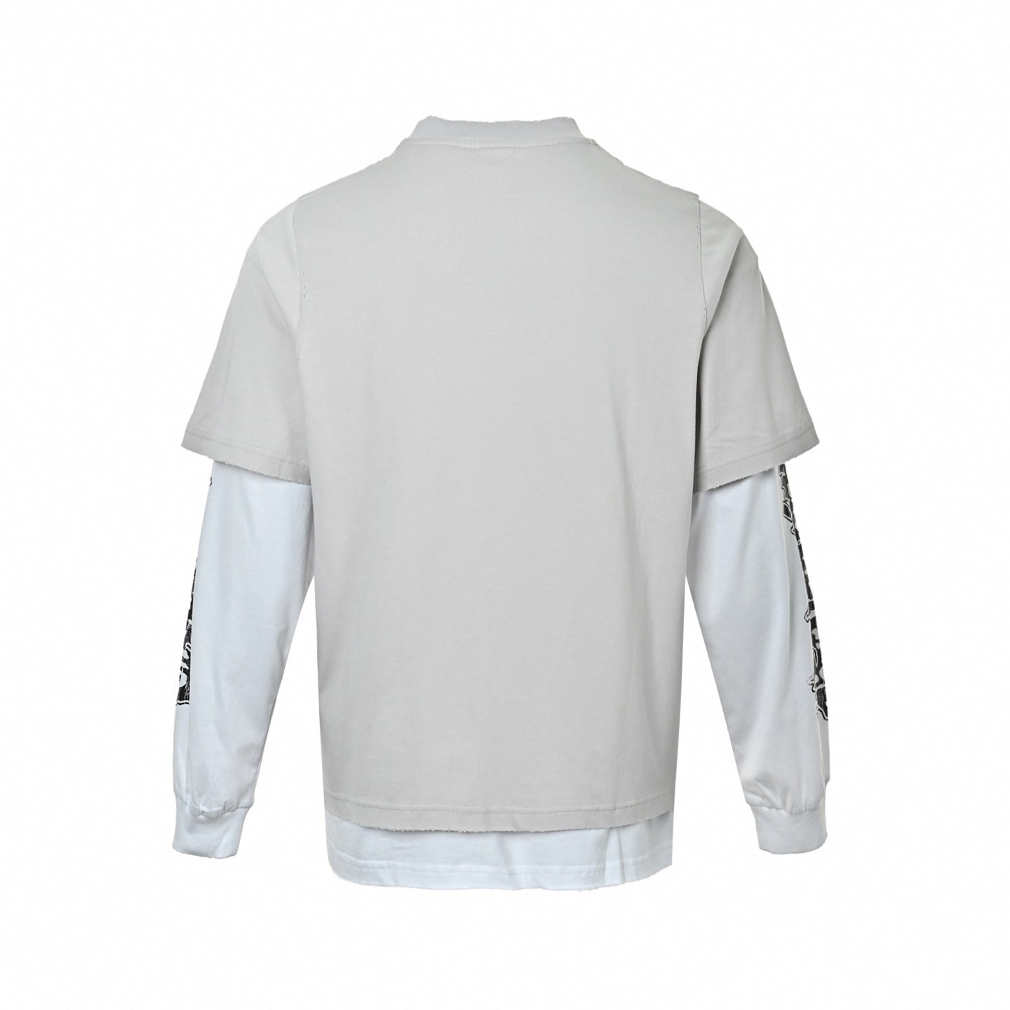 Layered Skater T-Shirt - Grey/White