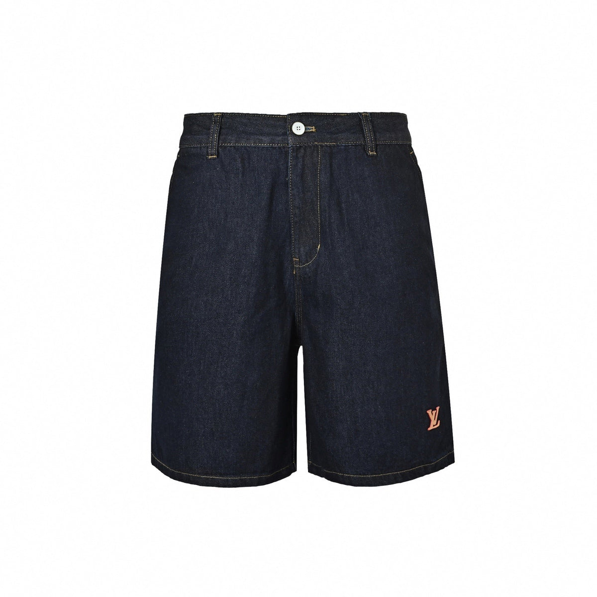 Tailored LV Logo Denim Shorts | Dark Indigo