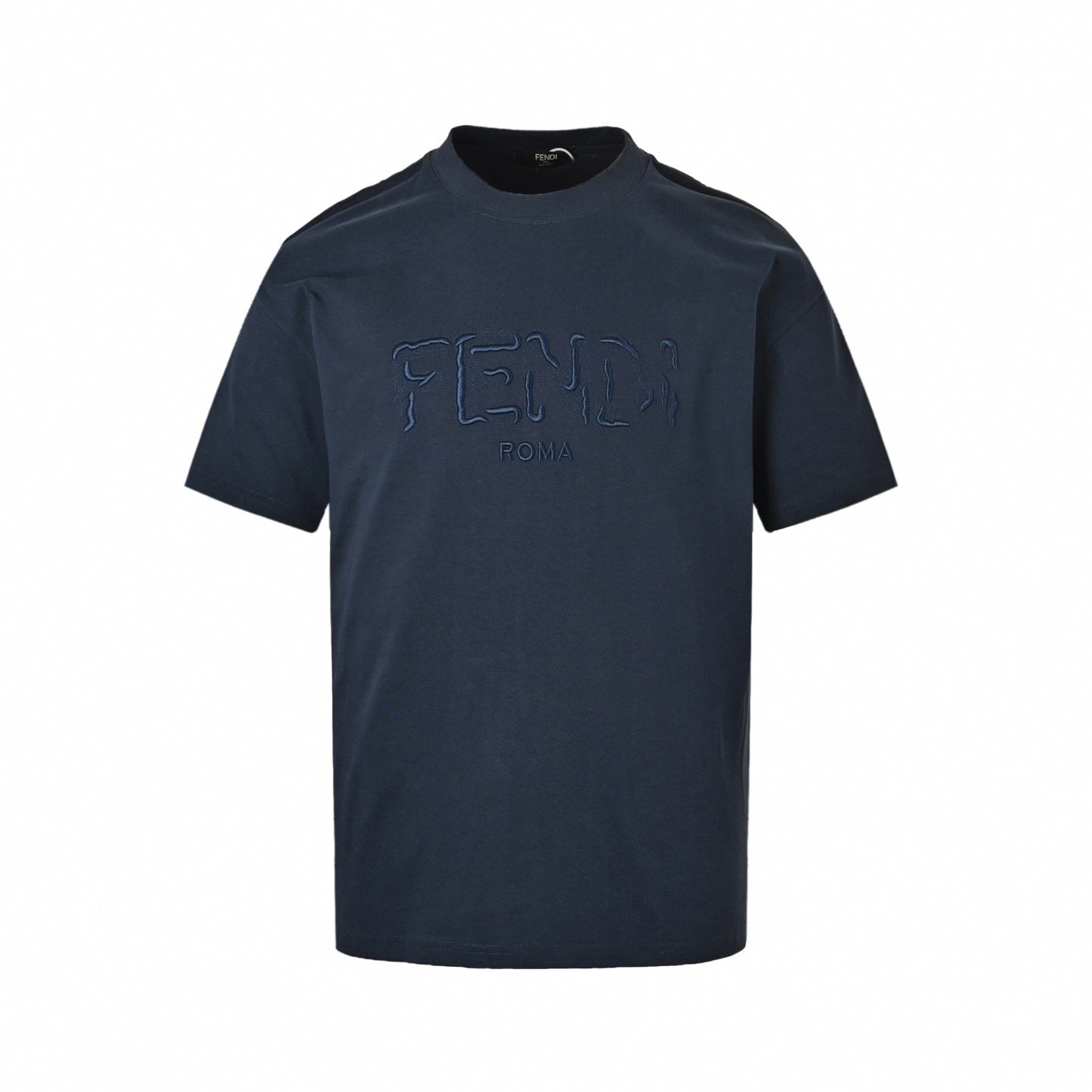 Minimalist Embroidered T-Shirt - Navy