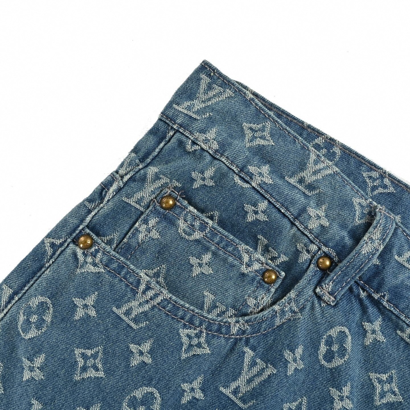 Monogram Denim Shorts
